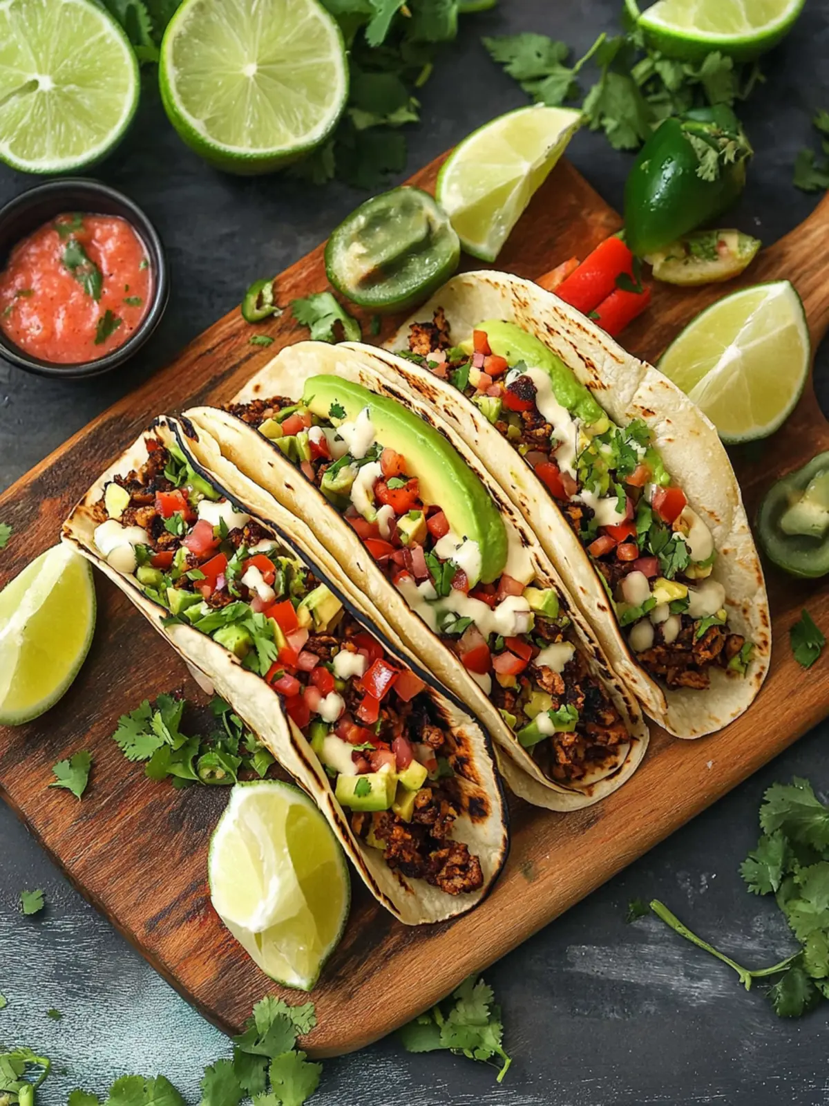 Satte Vegan Tacos mit cremiger Tahini-Sauce für jeden Abend 4 Vegan Tacos