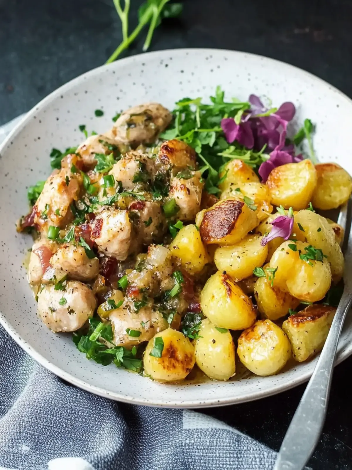 Bratkartoffeln mit Hähnchen