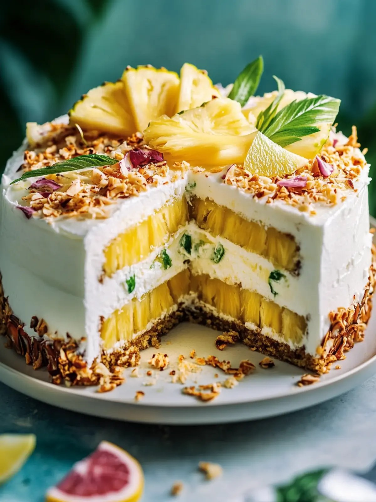 Leckere Kokosnuss-Ananas-Tropische Geburtstagstorte Rezept für Genuss 3 Leckere Kokosnuss-Ananas-Tropische Geburtstagstorte Rezept