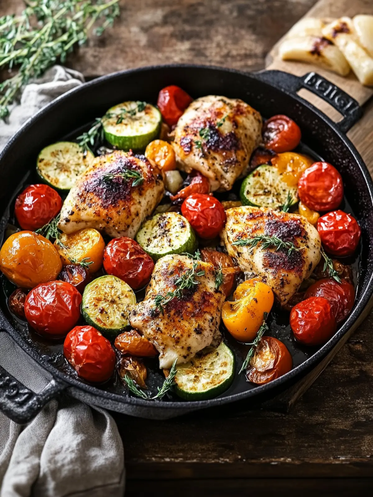 Blechpfannen-Griechisches Hähnchen und Gemüse