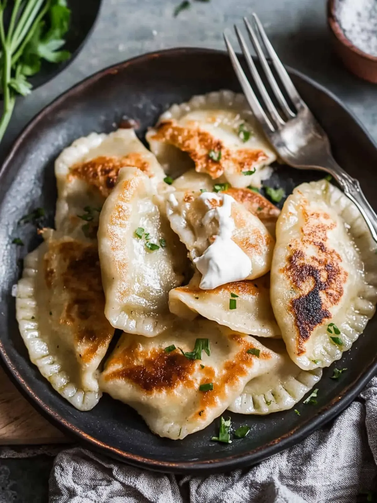 Einfache vegane Pierogi mit cremiger Kartoffel-Füllung 3 Einfache vegane Pierogi