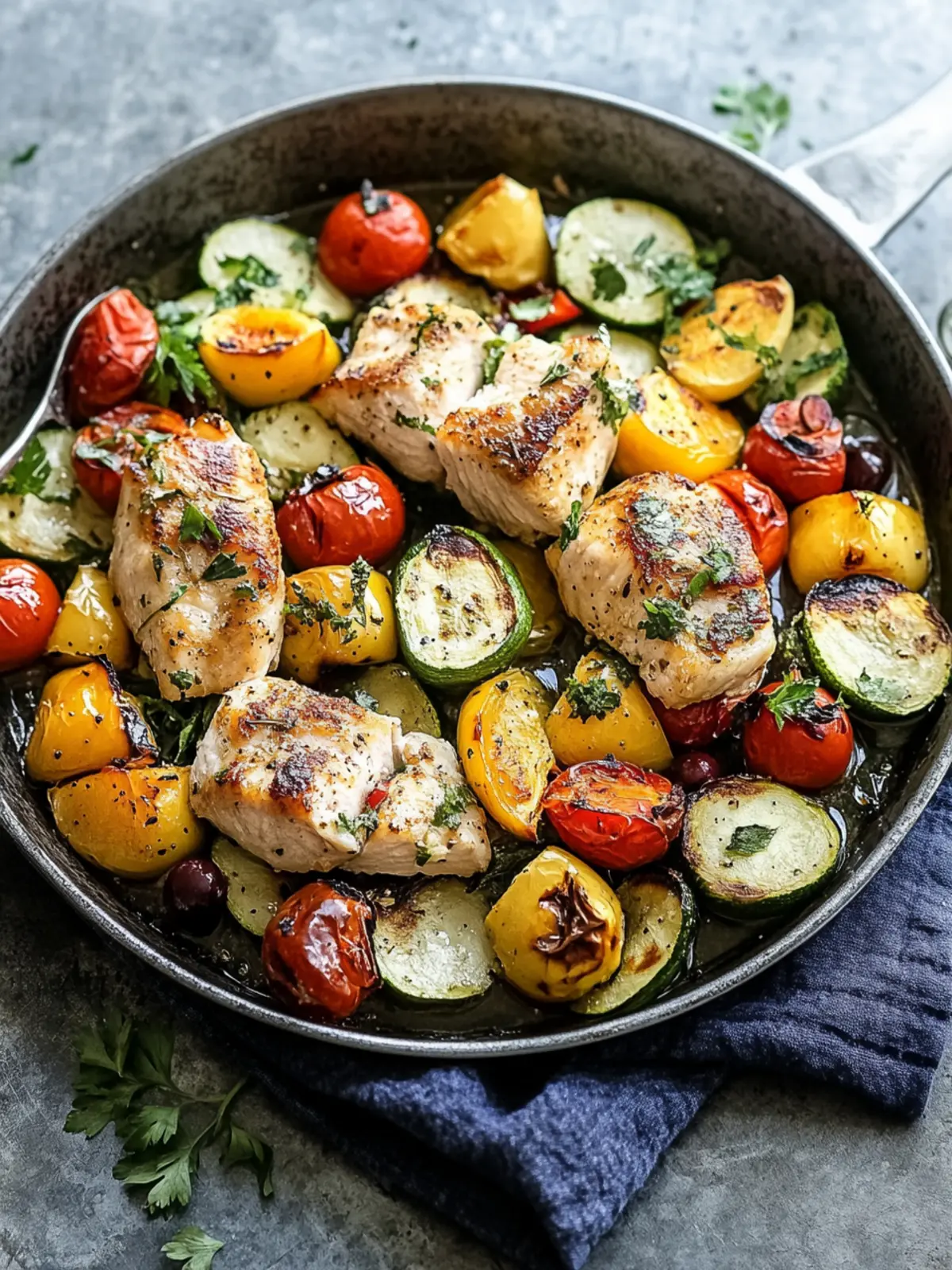 Blechpfannen-Griechisches Hähnchen und Gemüse in 45 Minuten 4 Blechpfannen-Griechisches Hähnchen und Gemüse