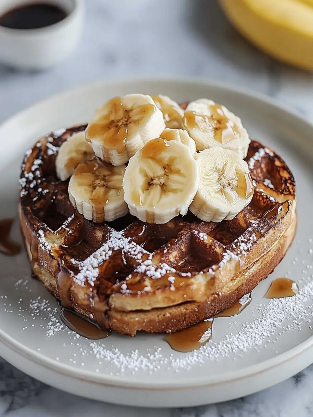 Karamellisierte Kokosnuss-Bananenbrot-Waffeln für Genießer 2 Karamellisierte Kokosnuss-Bananenbrot-Waffeln French Toast Rezept