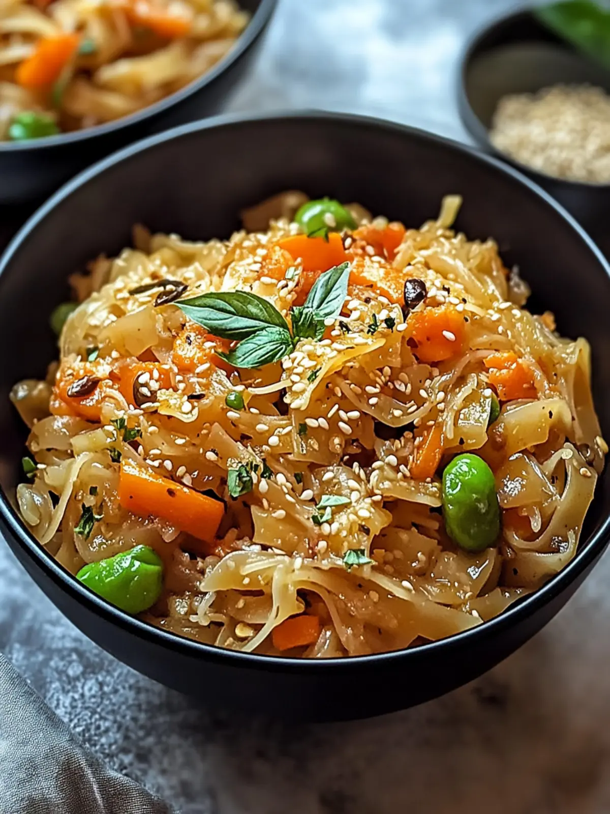 Einfache vegetarische Kohl- und Nudelpfanne für jeden Tag 4 Einfache vegetarische Kohl- und Nudeln Pfannengericht Rezept