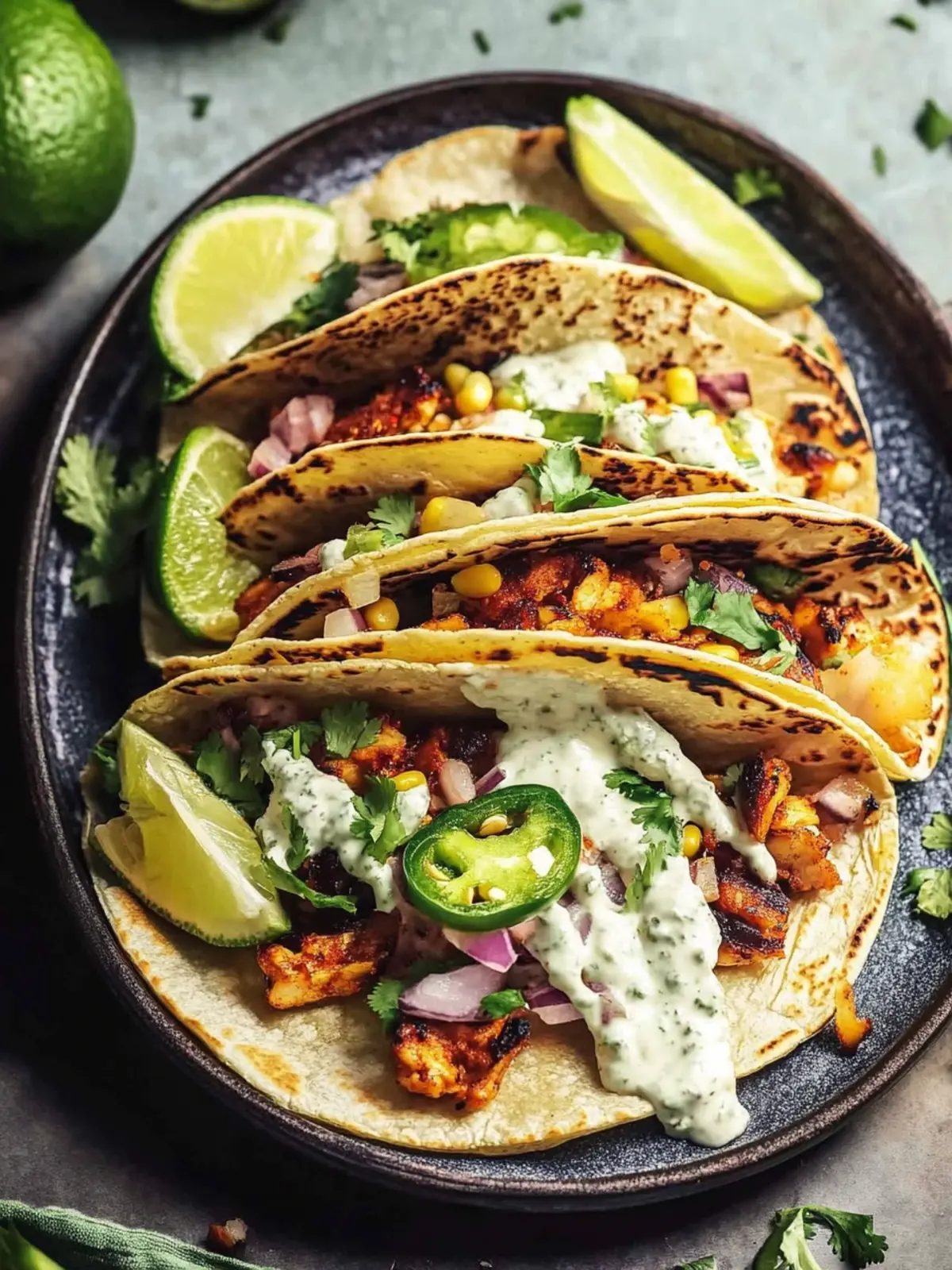 Knusprige schwarze Bohnen-Tacos mit erfrischender Aioli 3 Knusprige schwarze Bohnen-Tacos mit Jalapeño-Koriander-Aioli