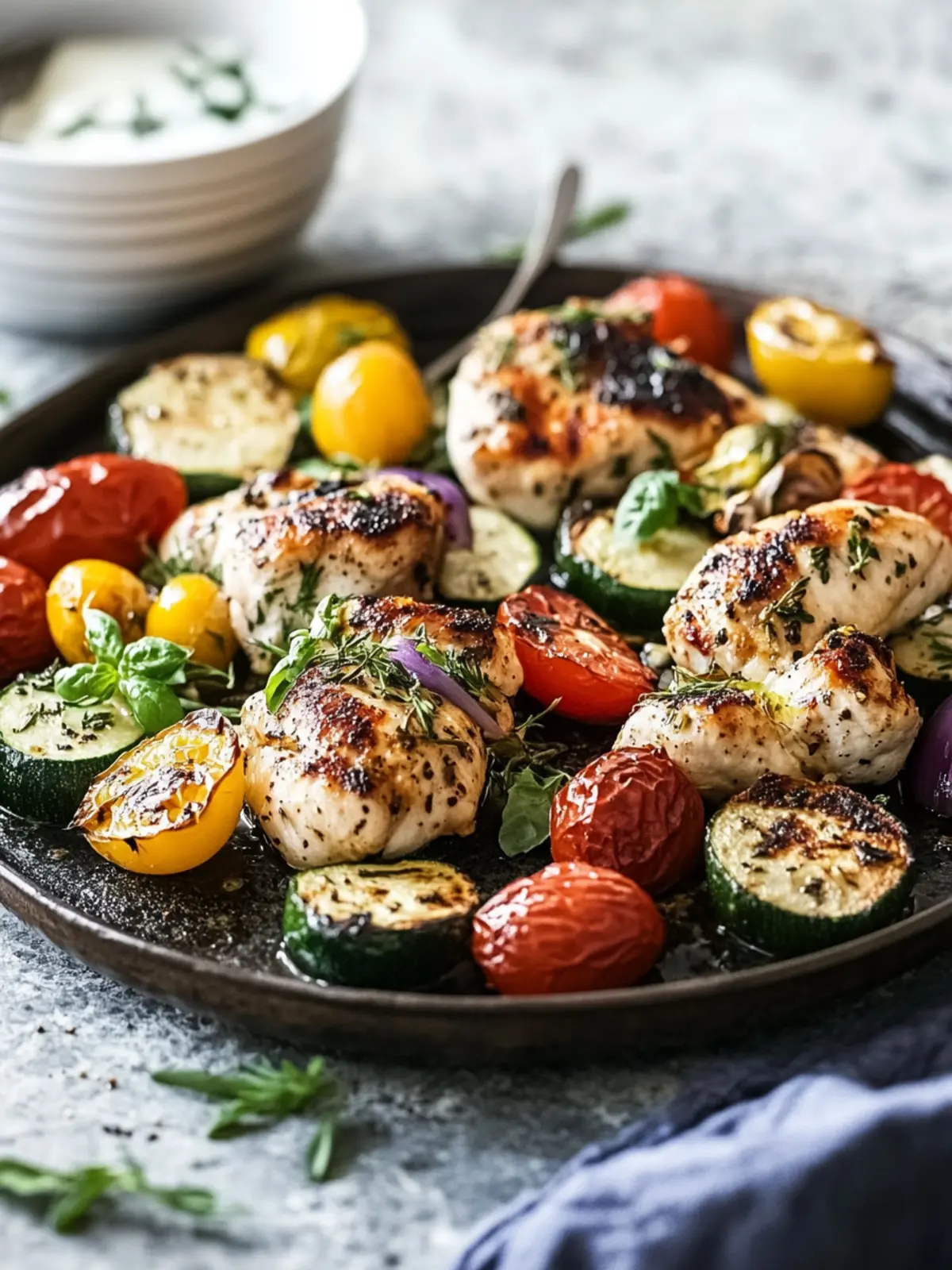 Blechpfannen-Griechisches Hähnchen und Gemüse in 45 Minuten 2 Blechpfannen-Griechisches Hähnchen und Gemüse