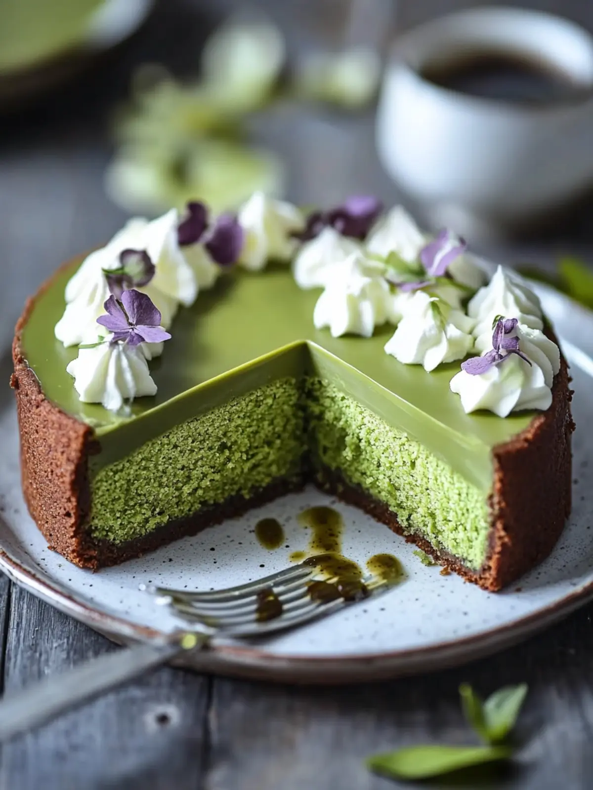 Cremiger Matcha-Käsekuchen mit weißer Schokolade genießen 4 Matcha-Käsekuchen mit weißer Schokolade