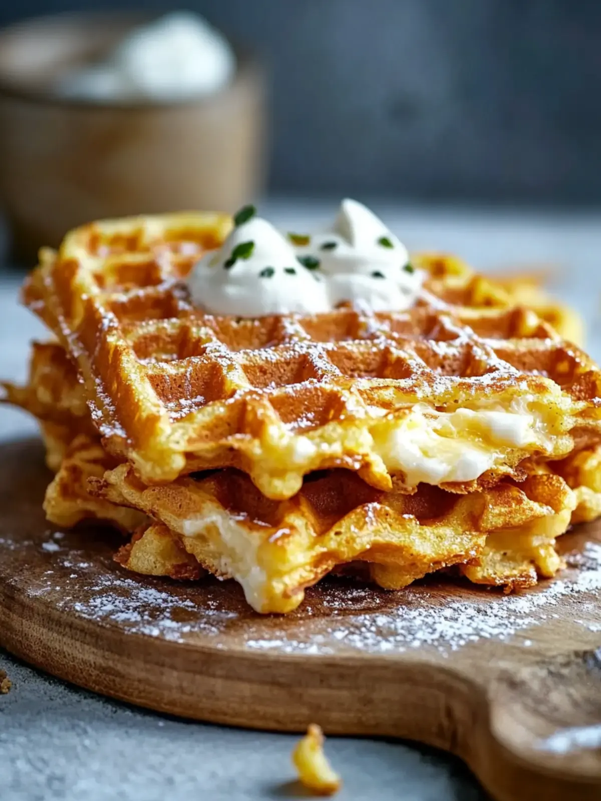 Knusprige Schinken- und Käse-Chaffles für deinen Low-Carb Genuss 2 Knusprige Schinken- und Käse-Chaffles