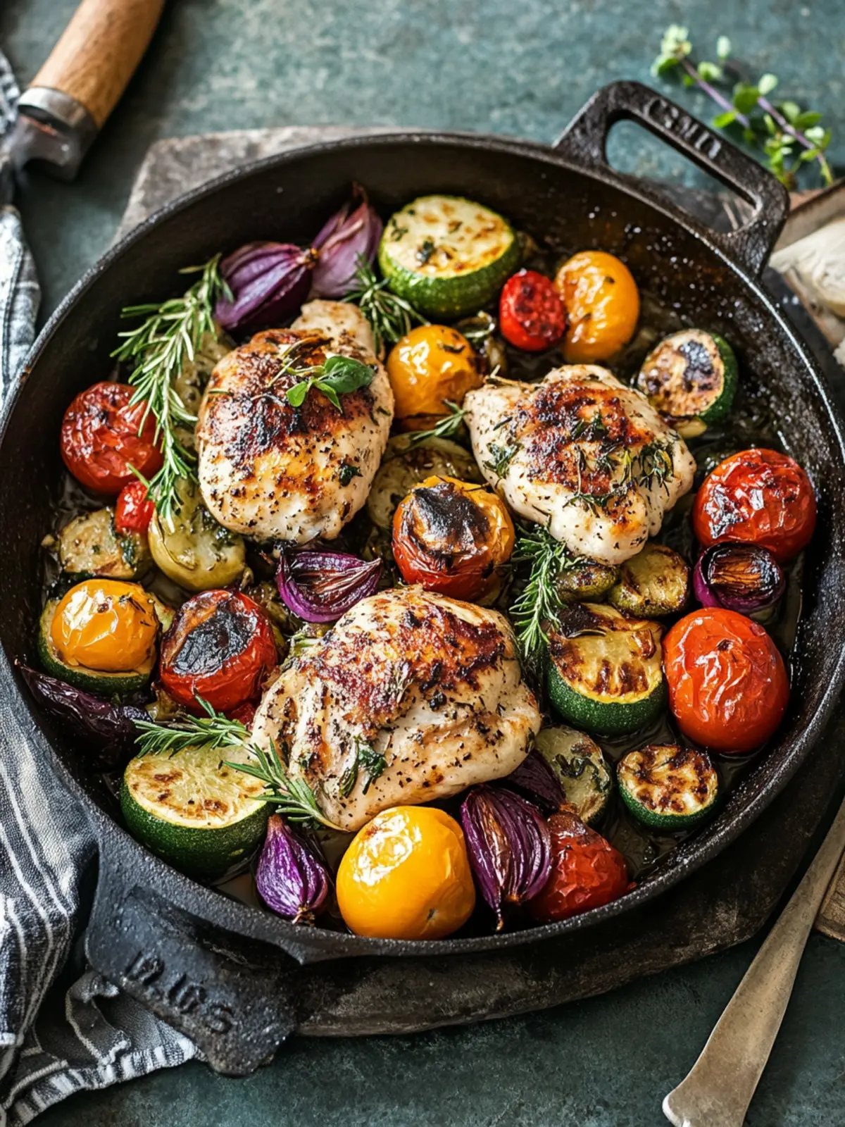 Blechpfannen-Griechisches Hähnchen und Gemüse in 45 Minuten 3 Blechpfannen-Griechisches Hähnchen und Gemüse