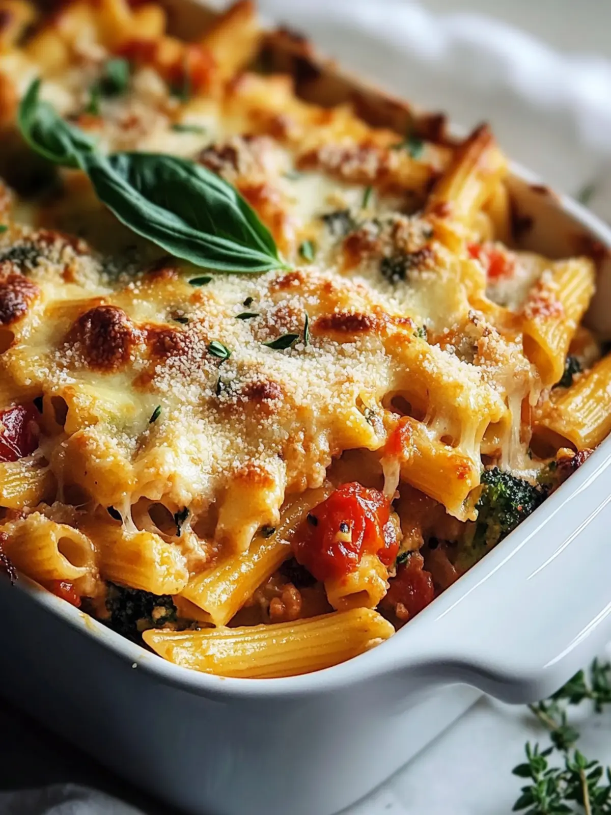 Leckerer vegetarischer Nudelauflauf