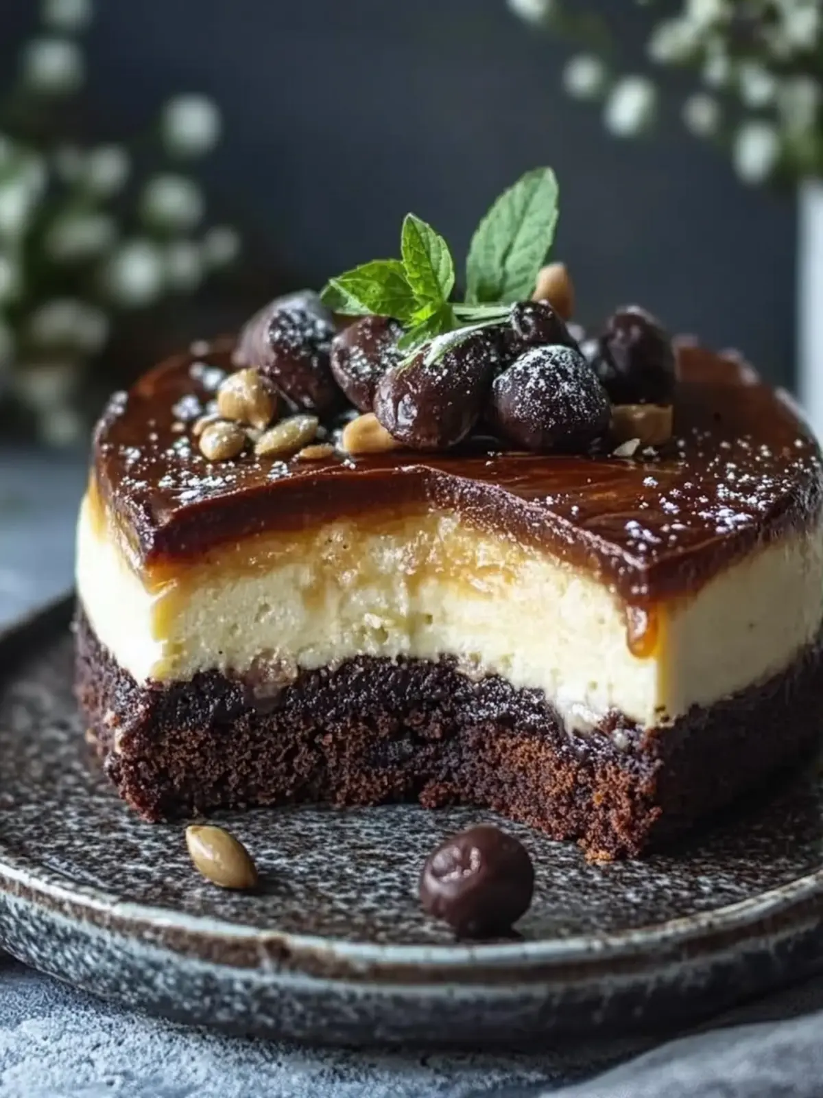 Karamell Brownie Käsekuchen