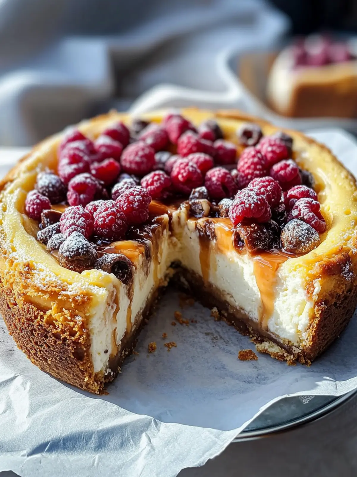 Keksteig-Käsekuchen mit gesalzenem Karamellwirbel, himmlisch lecker 4 Keksteig-Käsekuchen mit gesalzenem Karamellwirbel