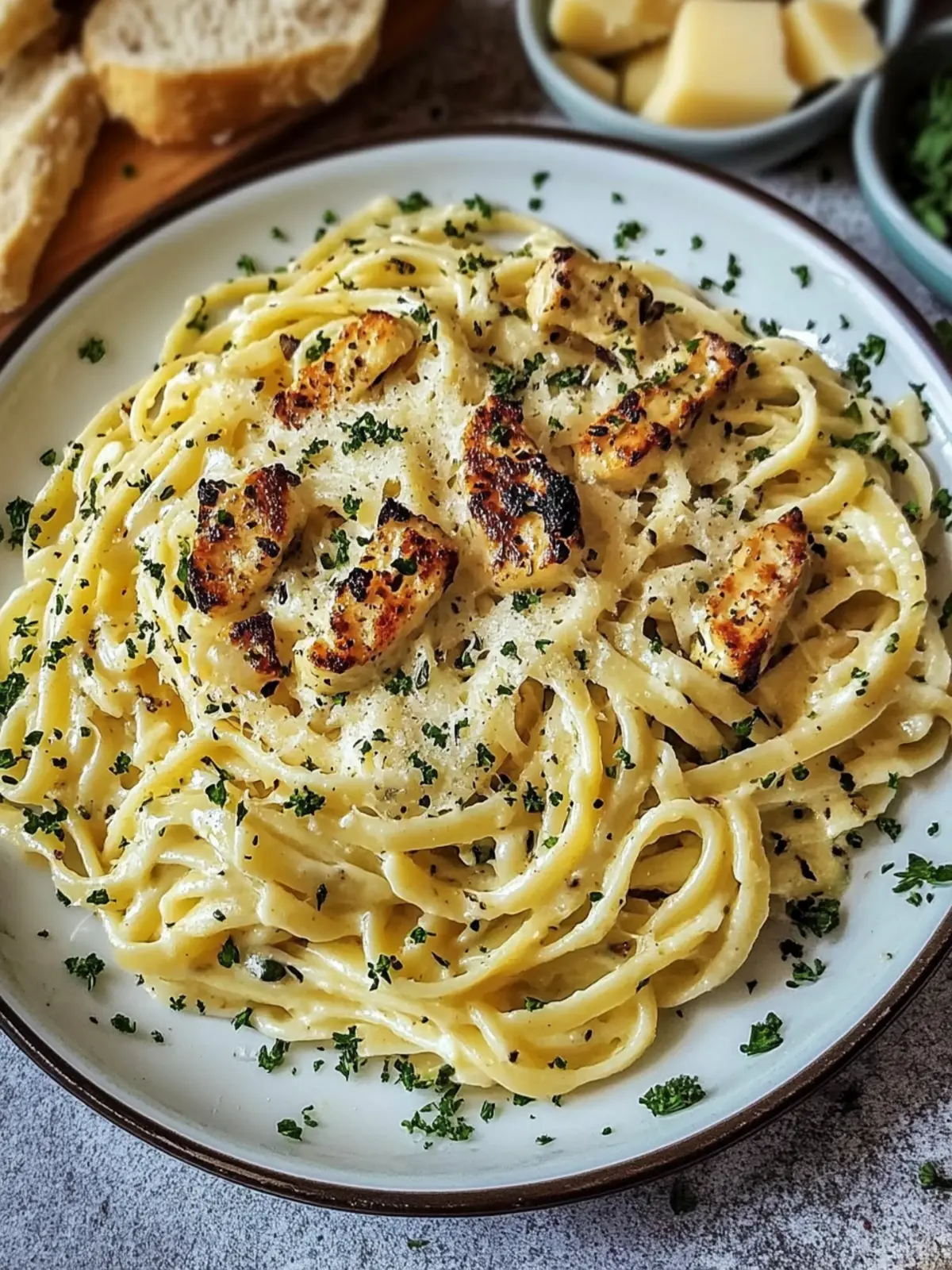 Knoblauchbutterhähnchen und samtige Parmesan-Linguine für Genießer 2 Knoblauchbutterhähnchen und samtige Parmesan-Linguine