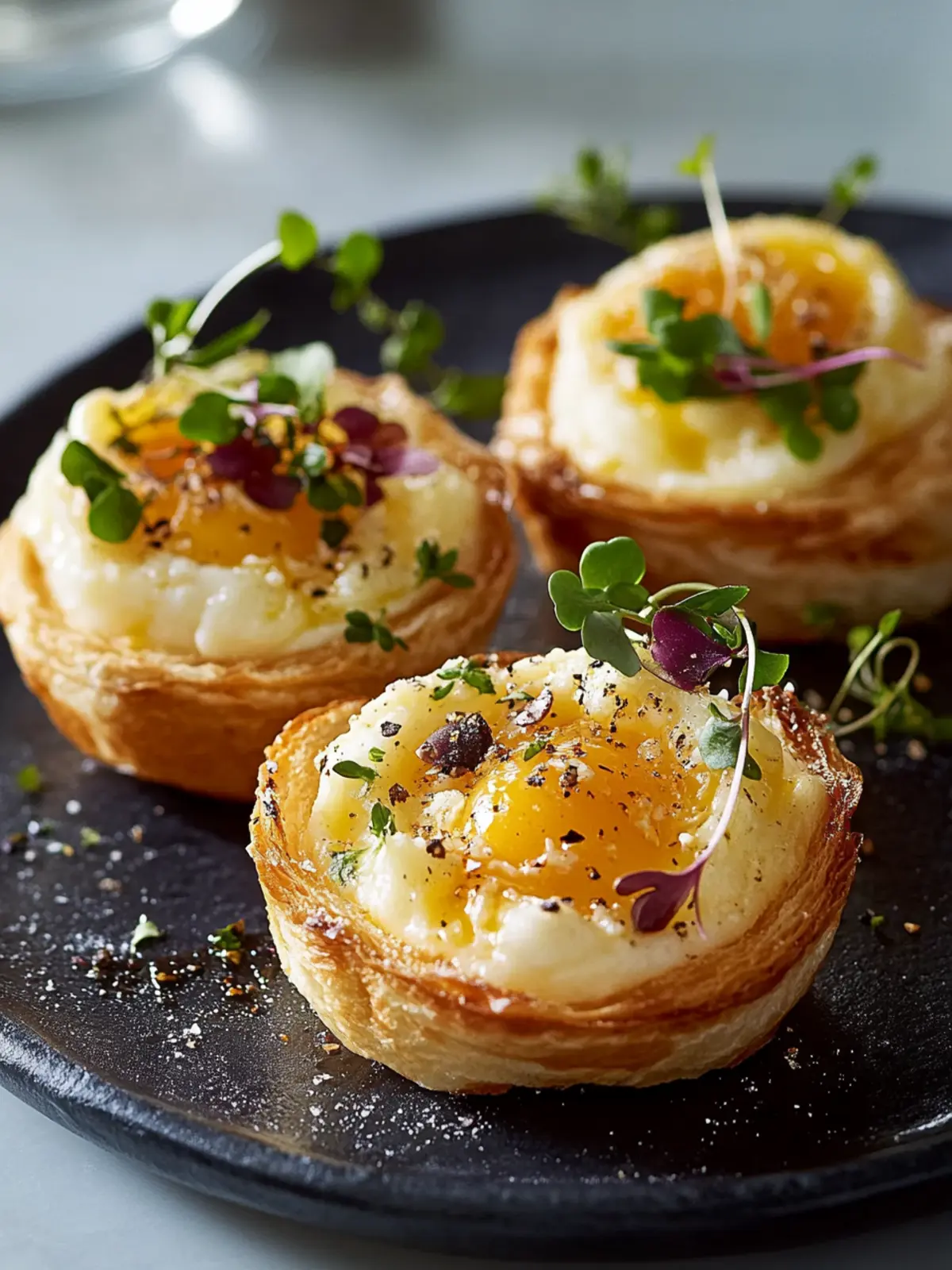 Herzhafte Frühstücks-Rindfleisch-Schinken-Käse-Pasteten mit Ei, die Begeistern 3 Herzhafte Frühstücks-Rindfleisch-Schinken-Käse-Pasteten mit Ei