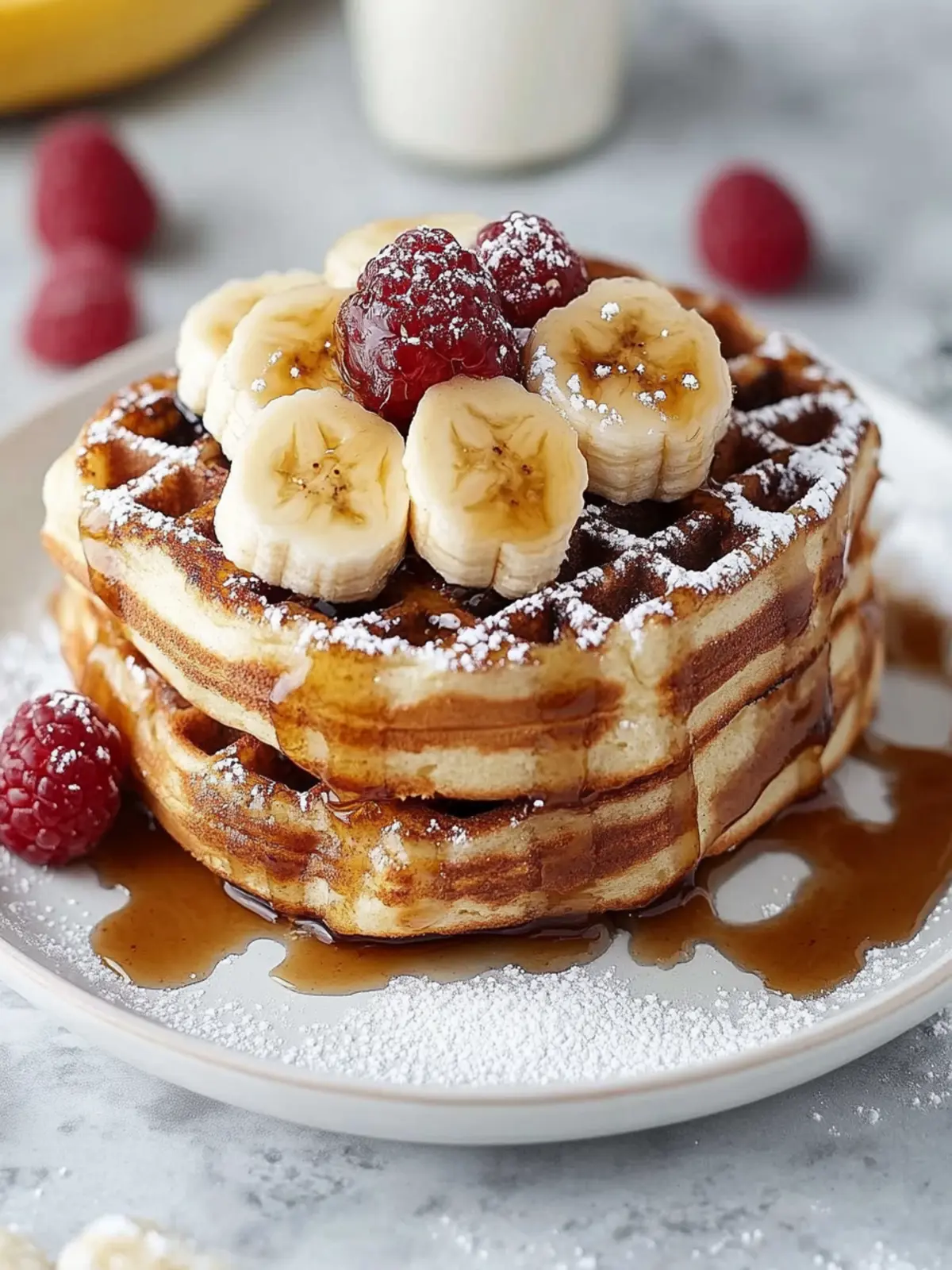 Karamellisierte Kokosnuss-Bananenbrot-Waffeln für Genießer 5 Karamellisierte Kokosnuss-Bananenbrot-Waffeln French Toast Rezept