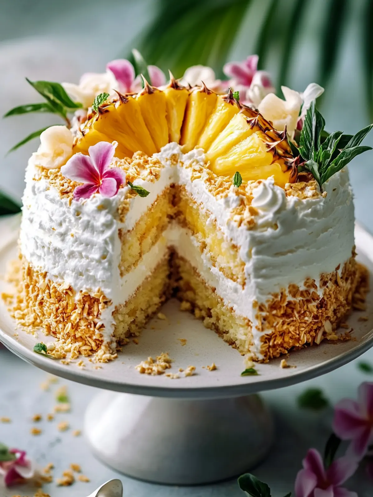 Leckere Kokosnuss-Ananas-Tropische Geburtstagstorte Rezept für Genuss 2 Leckere Kokosnuss-Ananas-Tropische Geburtstagstorte Rezept