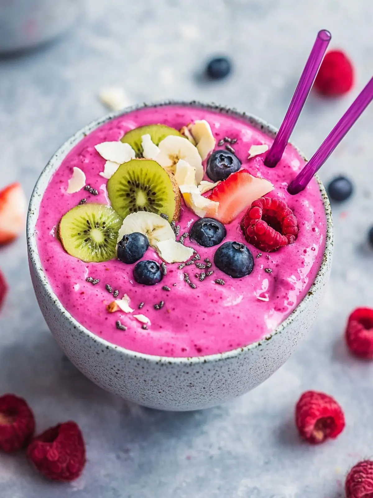 Drachenfrucht Smoothie Schüssel für einen bunten Start in den Tag 2 Drachenfrucht Smoothie Schüssel