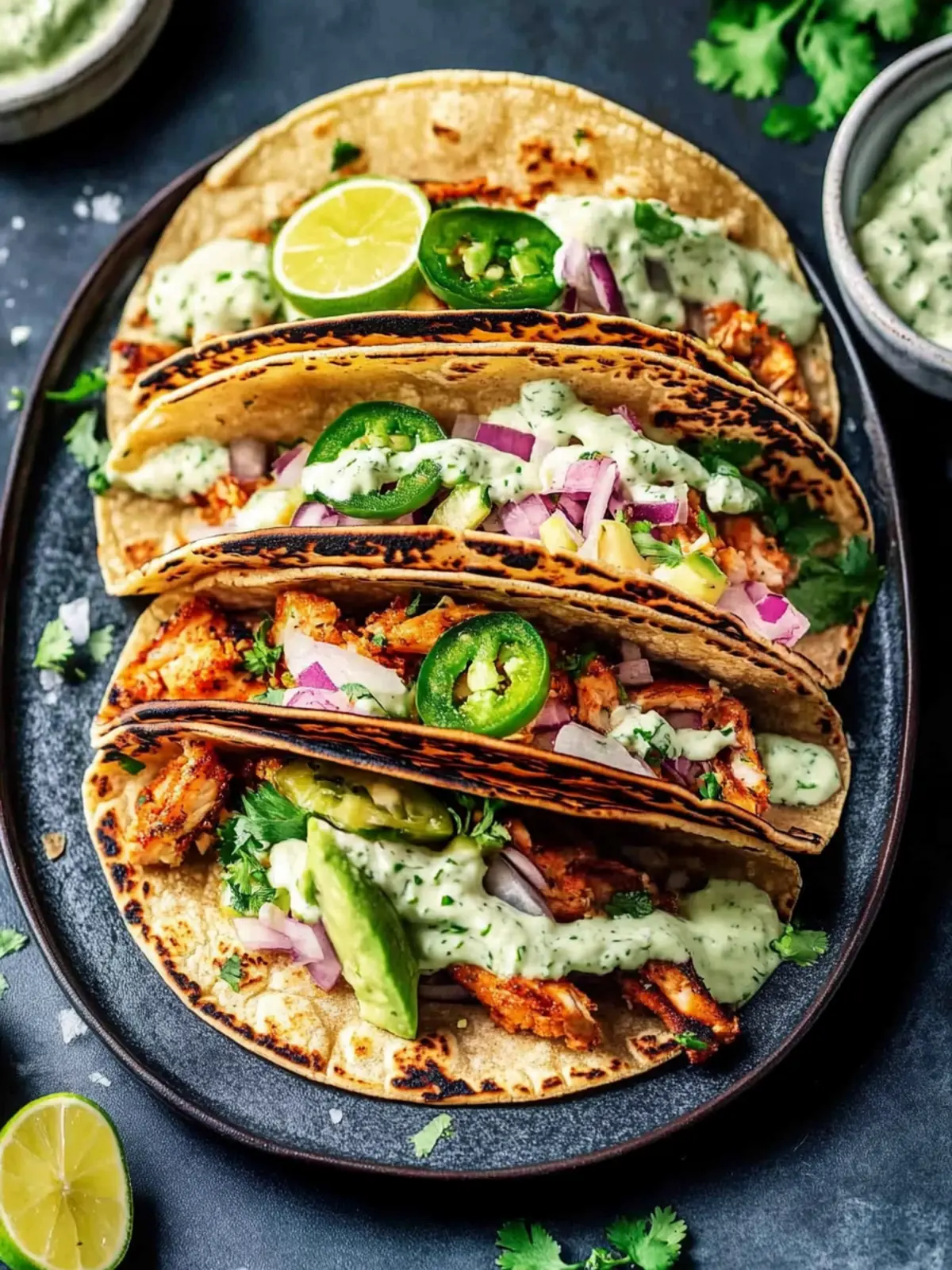 Knusprige schwarze Bohnen-Tacos mit erfrischender Aioli 4 Knusprige schwarze Bohnen-Tacos mit Jalapeño-Koriander-Aioli