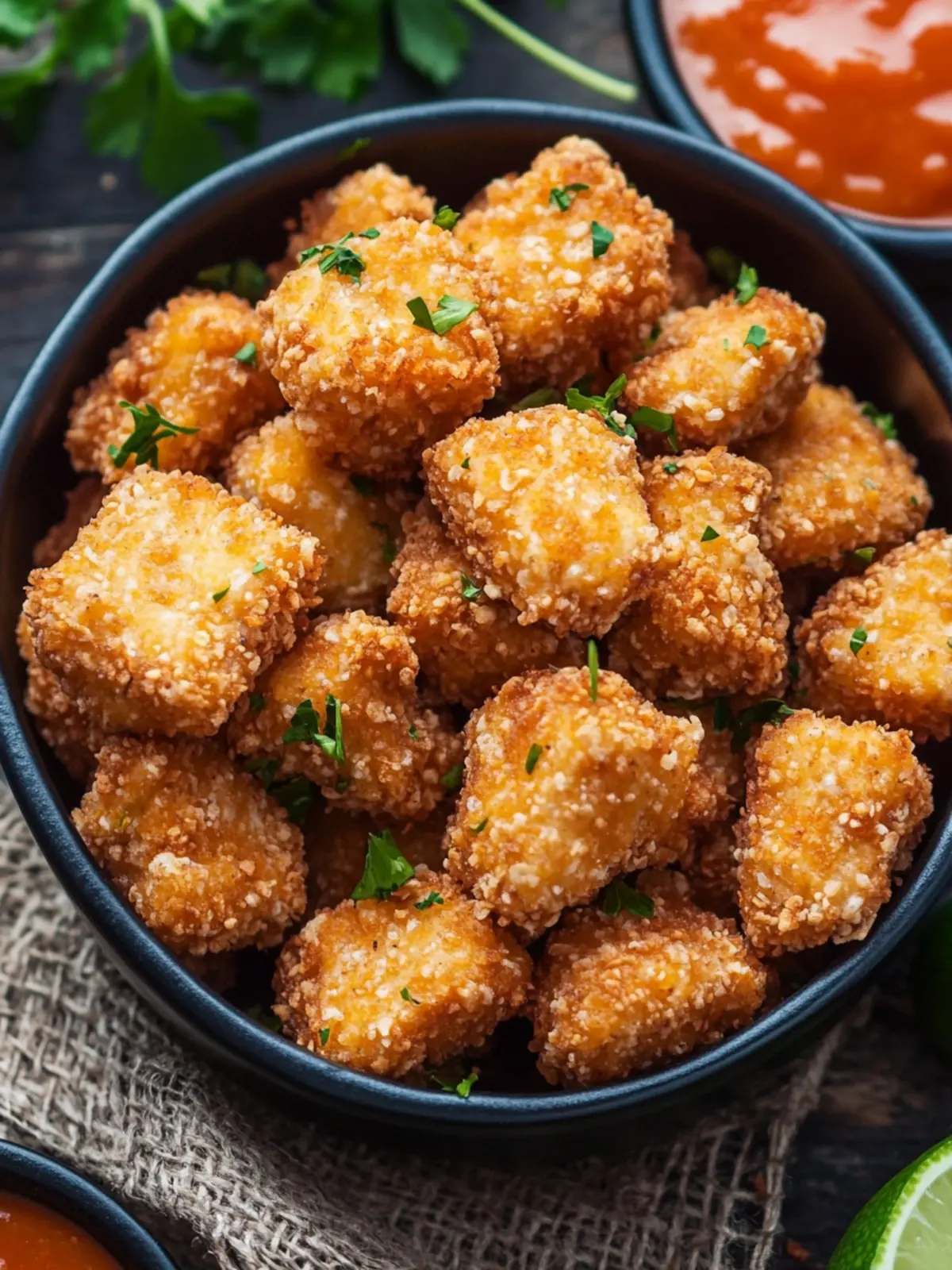 Crispy vegane Hühnchen-Nuggets für gesunde Snack-Liebhaber 3 Vegane Hühnchen-Nuggets