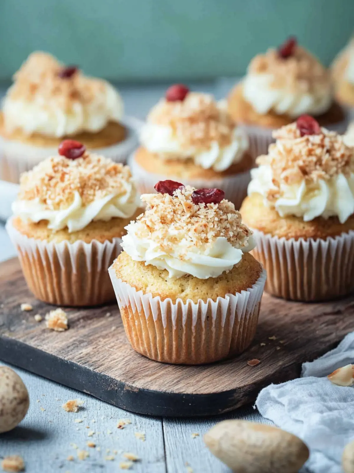 Saftige vegane Kokosnuss Cupcakes mit limettiger Creme 3 Vegane Kokosnuss Cupcakes