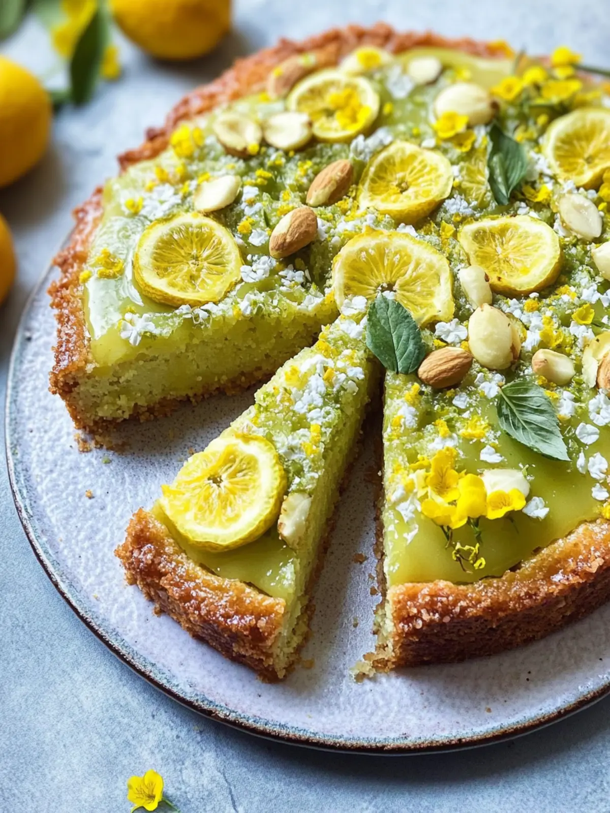 Glutenfreier Pistazienkuchen mit Zitrone und Mandeln Genuss 3 Pistazienkuchen mit Zitrone und Mandeln