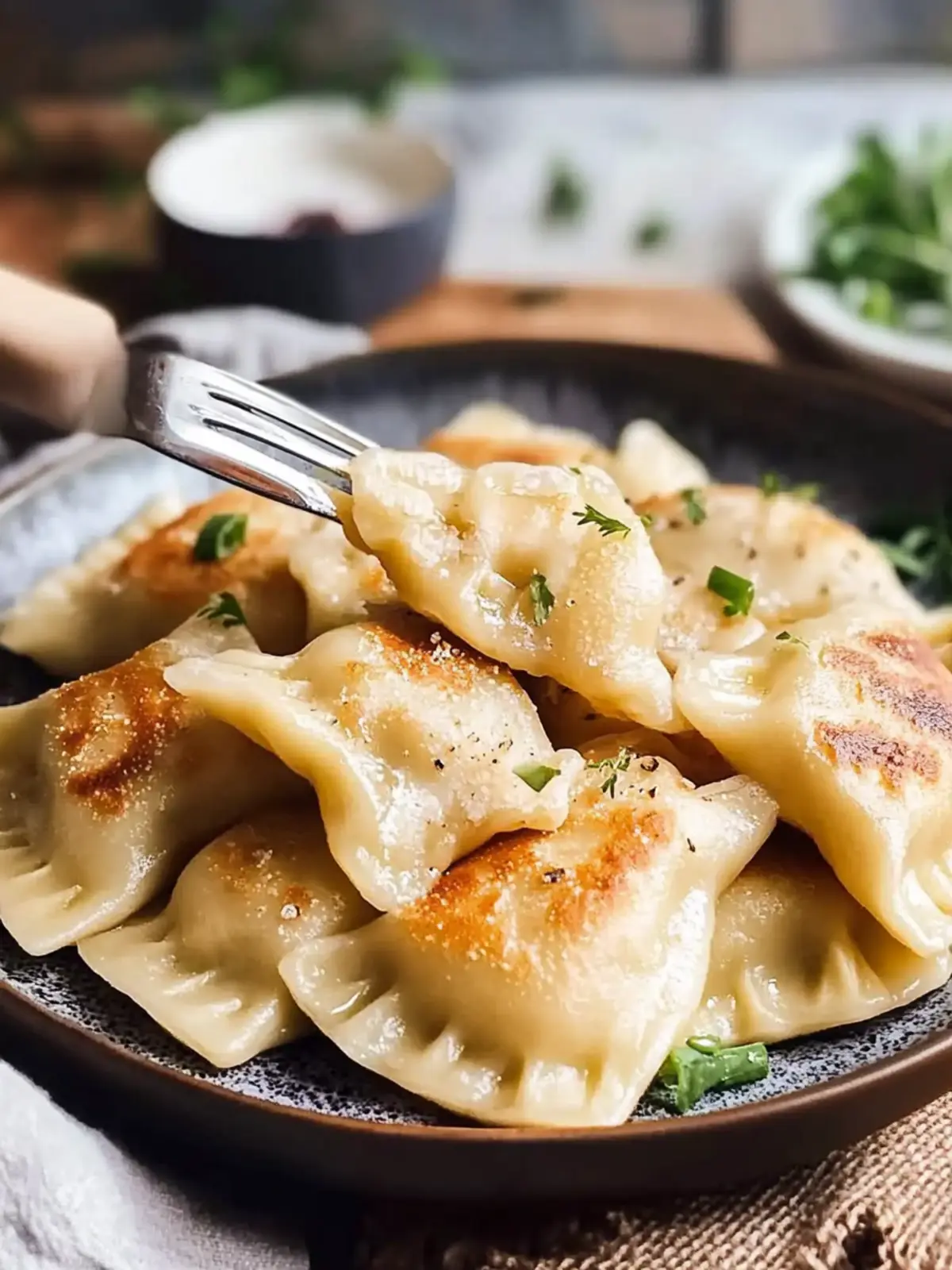 Einfache vegane Pierogi mit cremiger Kartoffel-Füllung 2 Einfache vegane Pierogi