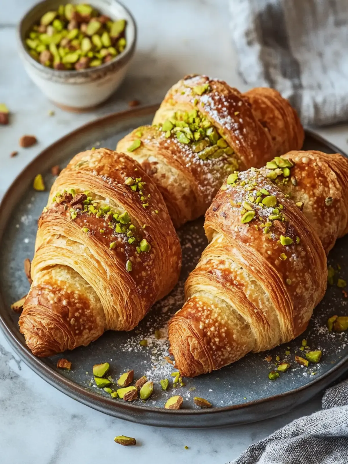 Vegane Pistaziencreme-Croissants: Köstlicher Genuss in 60 Minuten 2 Vegane Pistaziencreme-Croissants