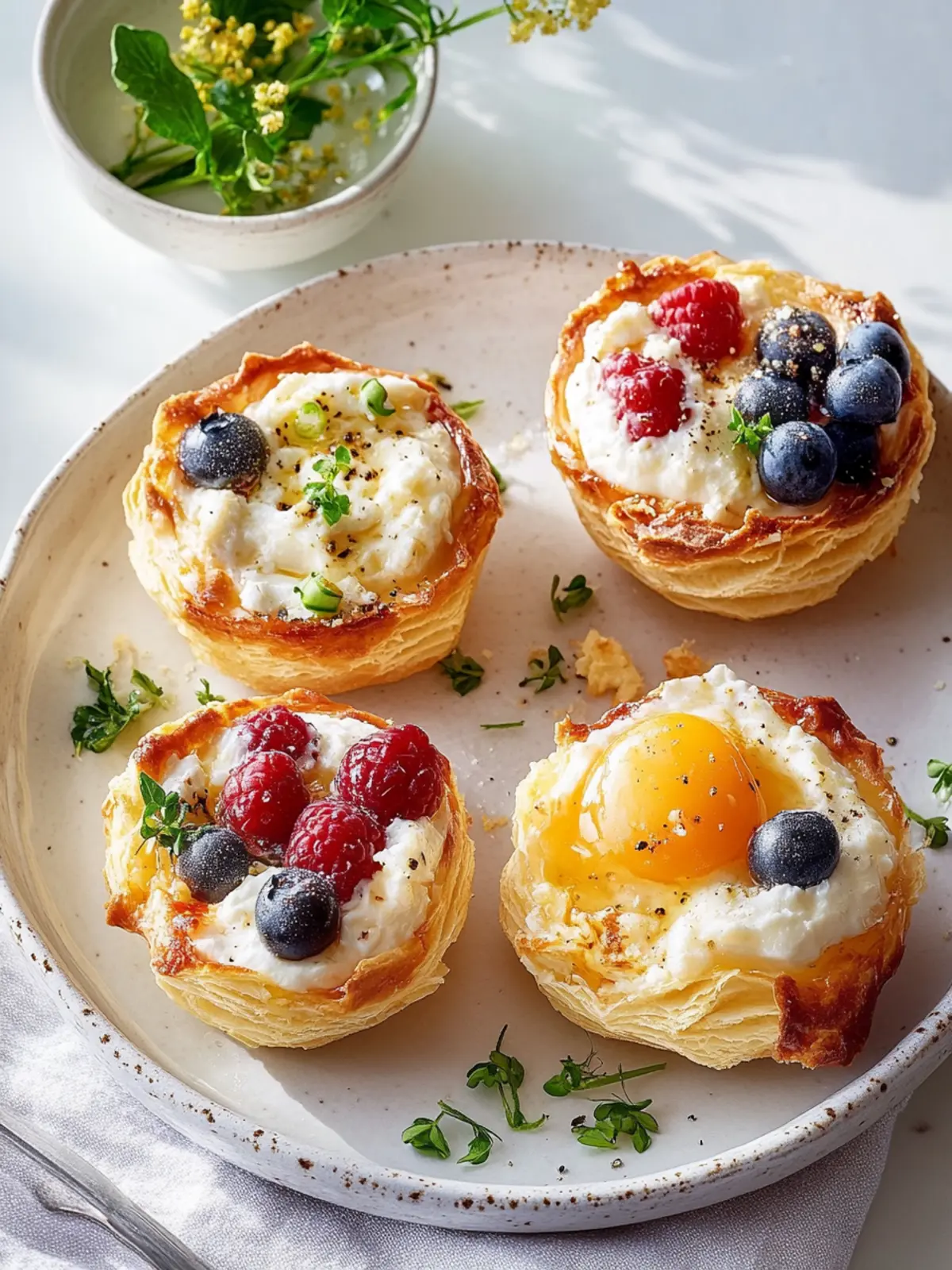 Herzhafte Frühstücks-Rindfleisch-Schinken-Käse-Pasteten mit Ei, die Begeistern 2 Herzhafte Frühstücks-Rindfleisch-Schinken-Käse-Pasteten mit Ei