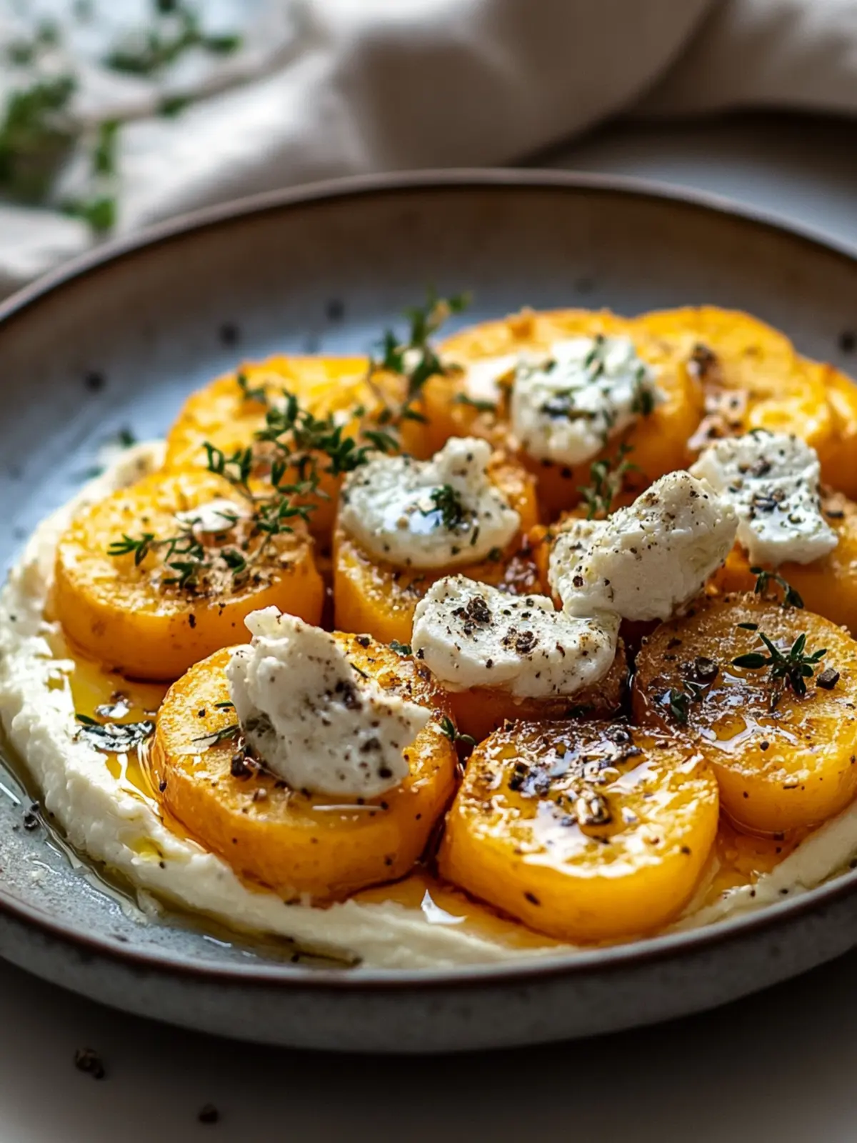 Honig-Feta Süßkartoffel-Runden