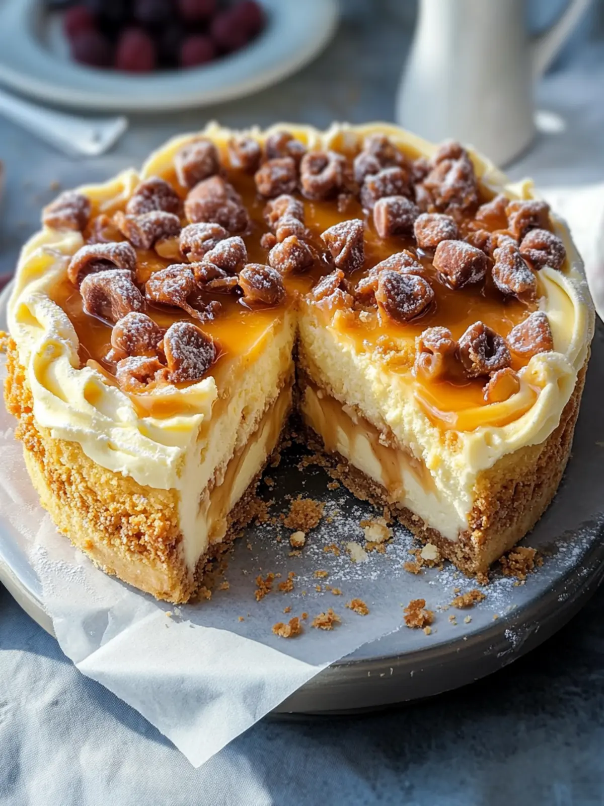 Keksteig-Käsekuchen mit gesalzenem Karamellwirbel, himmlisch lecker 5 Keksteig-Käsekuchen mit gesalzenem Karamellwirbel