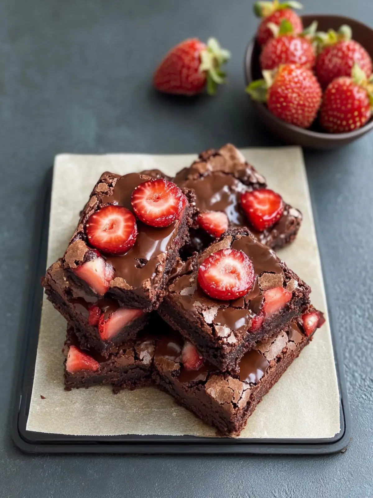 Schokoladenüberzogene Erdbeer-Brownies – Einfach unwiderstehlich 2 Schokoladenüberzogene Erdbeer-Brownies