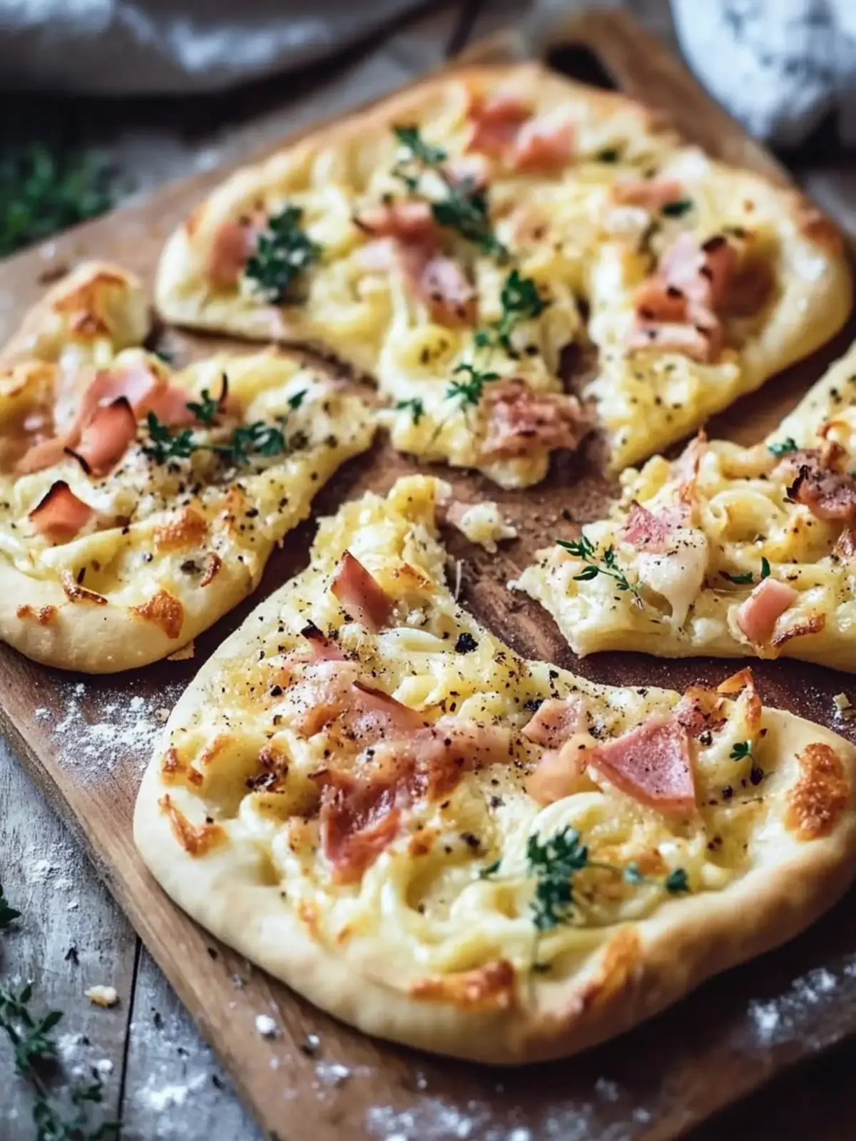 Flammkuchen mit Brezeln
