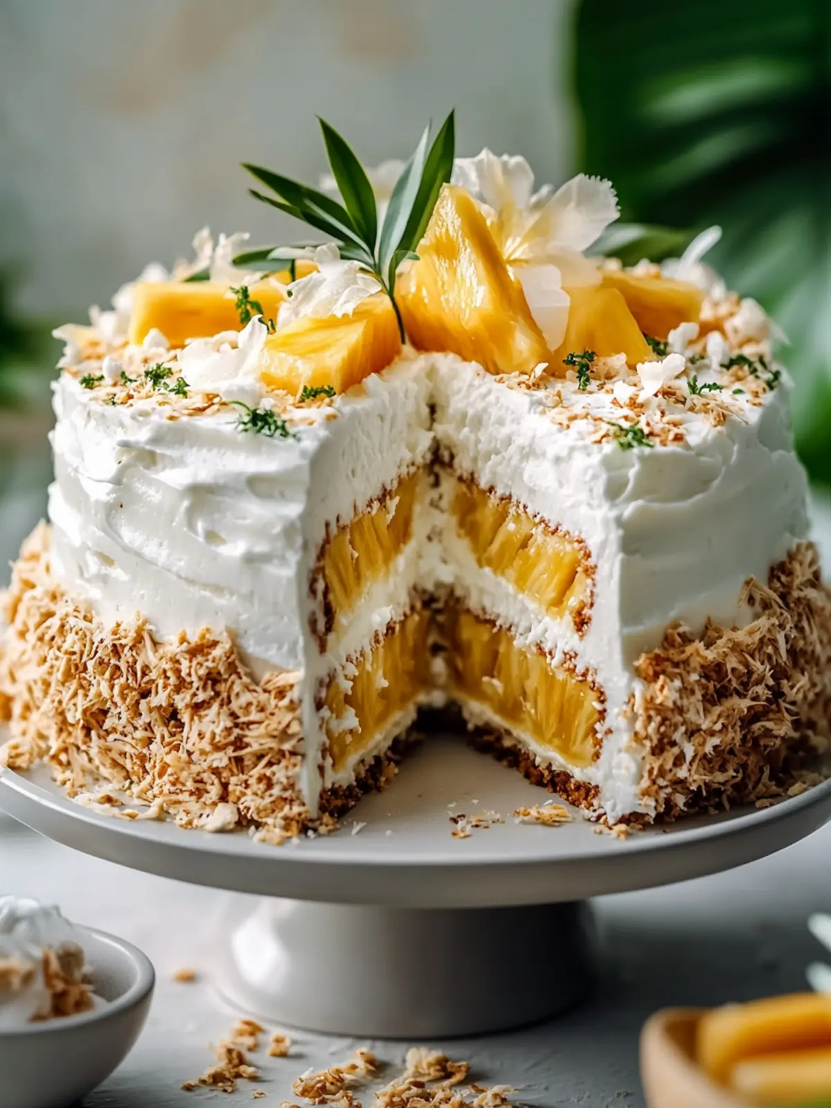 Leckere Kokosnuss-Ananas-Tropische Geburtstagstorte Rezept für Genuss 4 Leckere Kokosnuss-Ananas-Tropische Geburtstagstorte Rezept