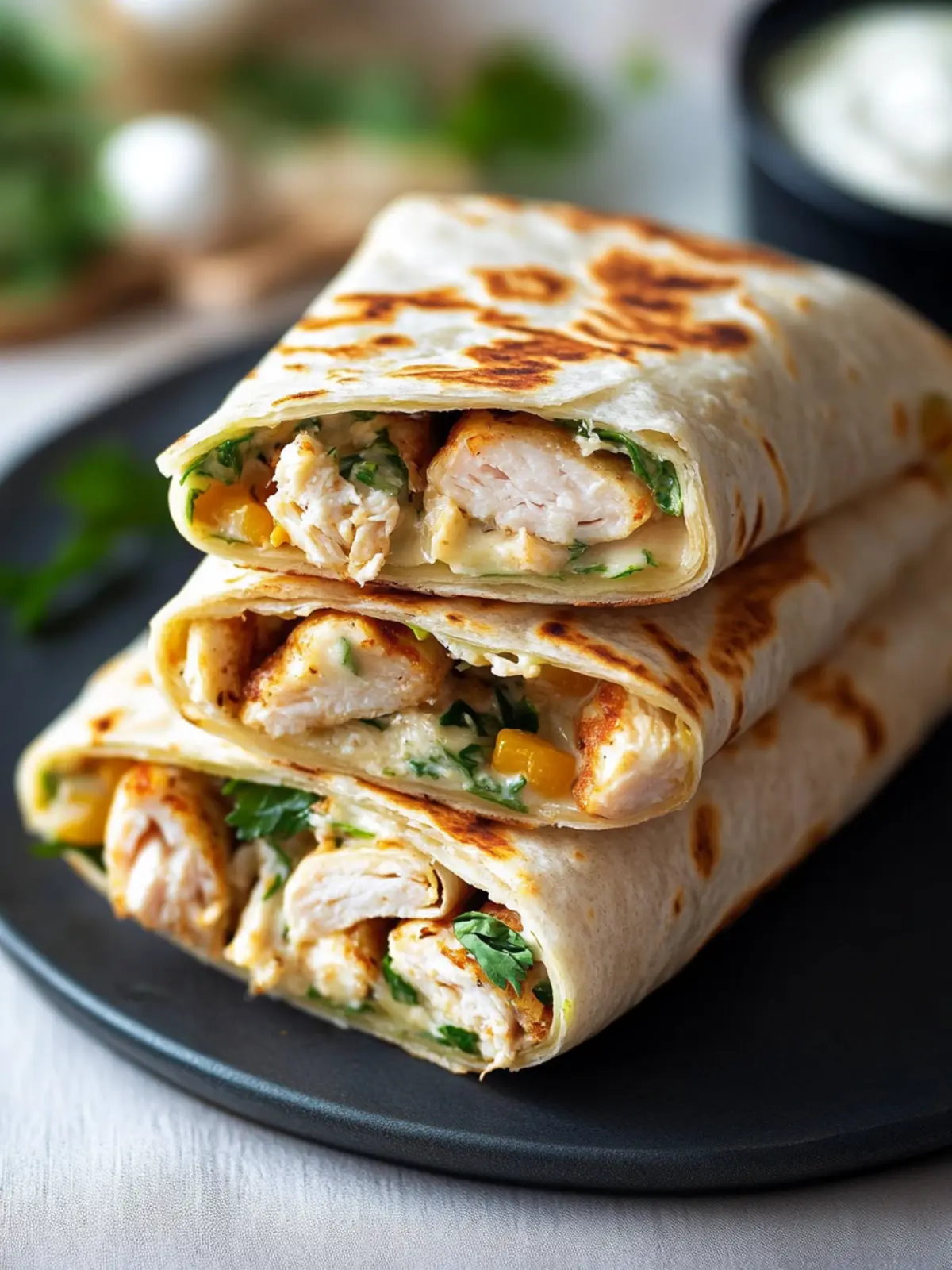 Niedrig-Kohlenhydrat-Käseknoblauch-Hühnchen-Wraps für Genuss pur 5 Niedrig-Kohlenhydrat-Käseknoblauch-Hühnchen-Wraps