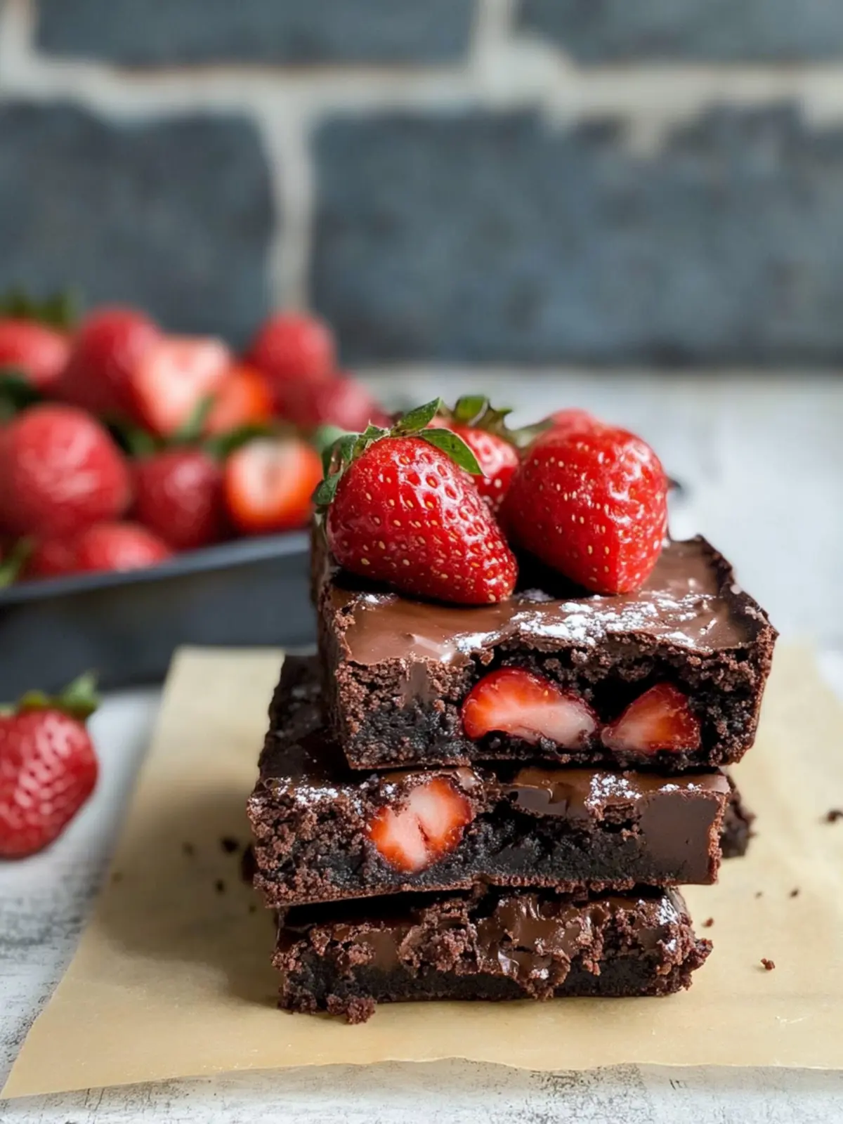 Schokoladenüberzogene Erdbeer-Brownies – Einfach unwiderstehlich 3 Schokoladenüberzogene Erdbeer-Brownies