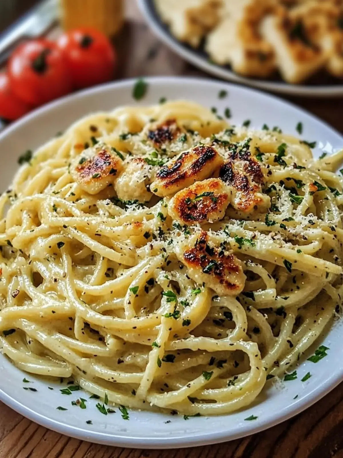 Knoblauchbutterhähnchen und samtige Parmesan-Linguine für Genießer 5 Knoblauchbutterhähnchen und samtige Parmesan-Linguine