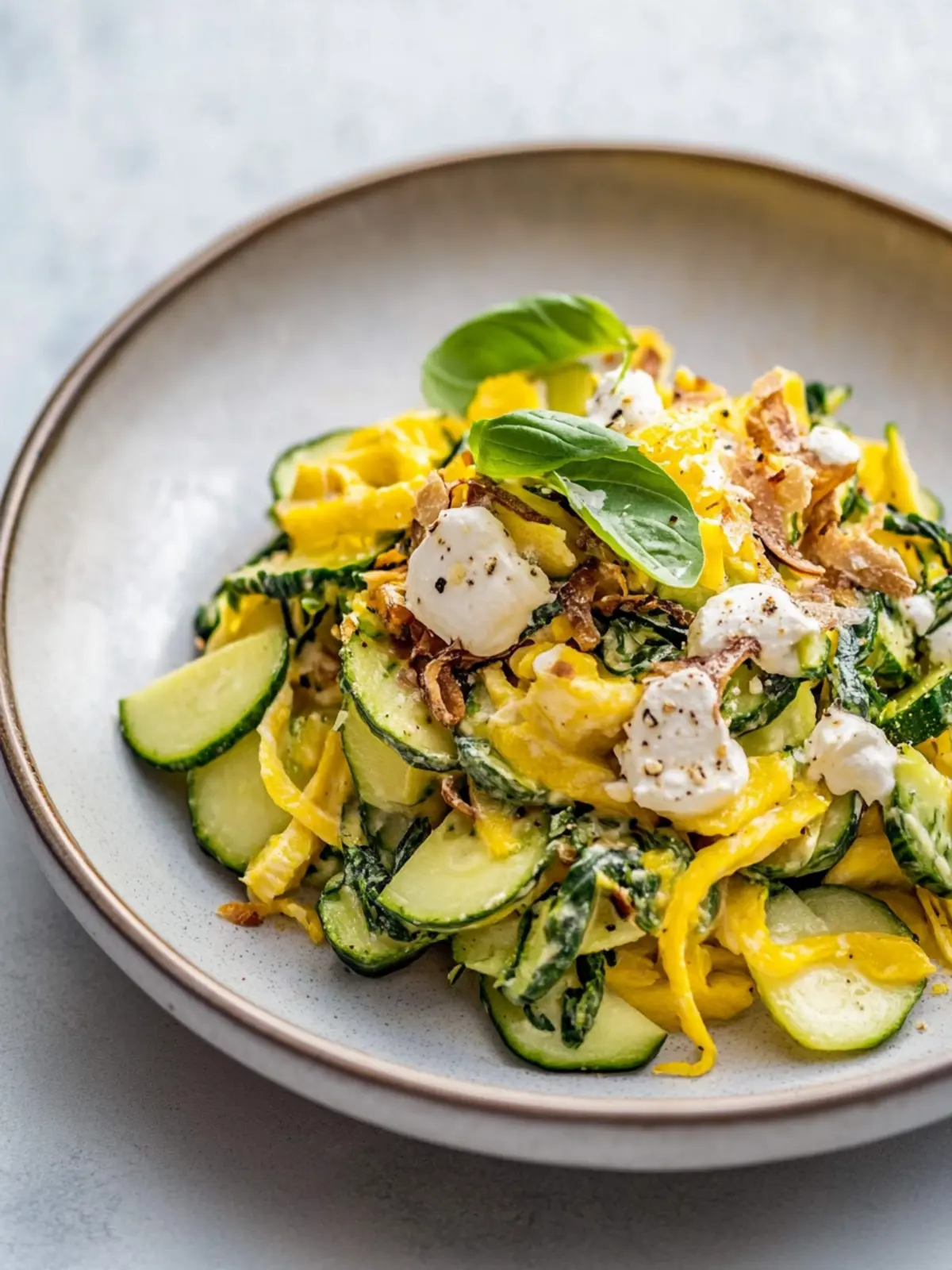 Karamellisierter Zitronen-Geriebene Zucchini- und Grünkohlsalat