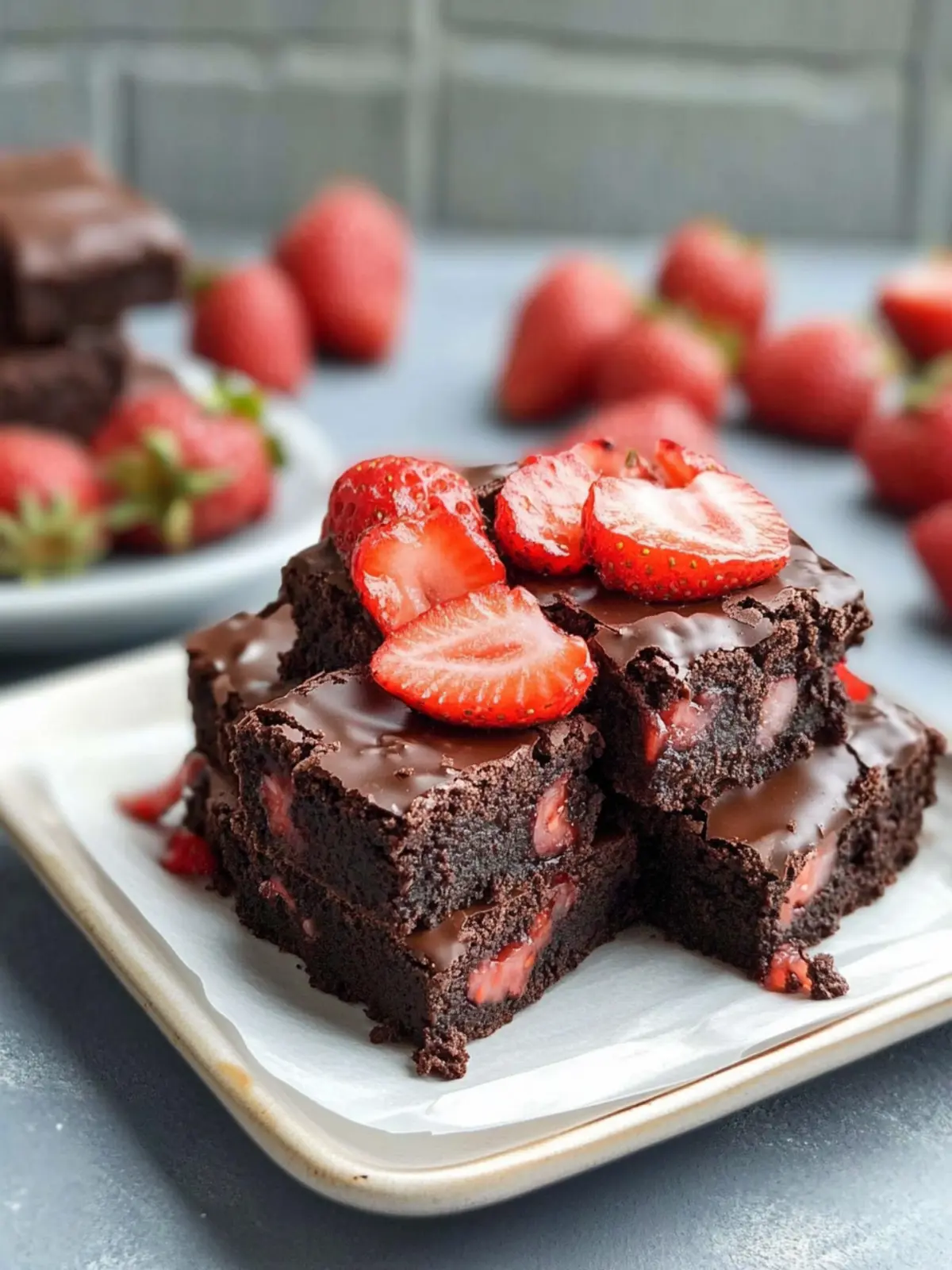 Schokoladenüberzogene Erdbeer-Brownies – Einfach unwiderstehlich 4 Schokoladenüberzogene Erdbeer-Brownies