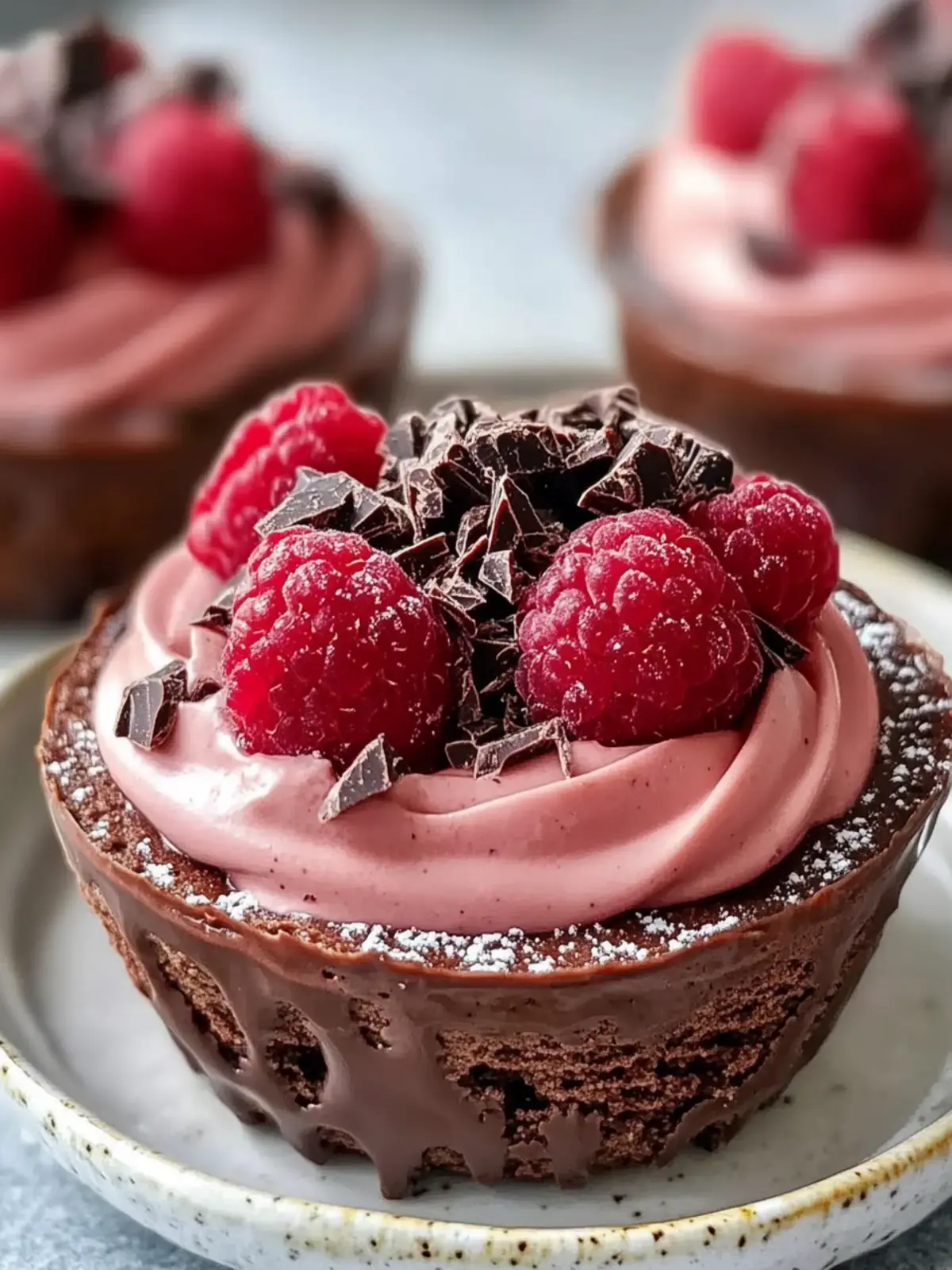 Keine Backen Himbeer Schokoladenmousse Becher