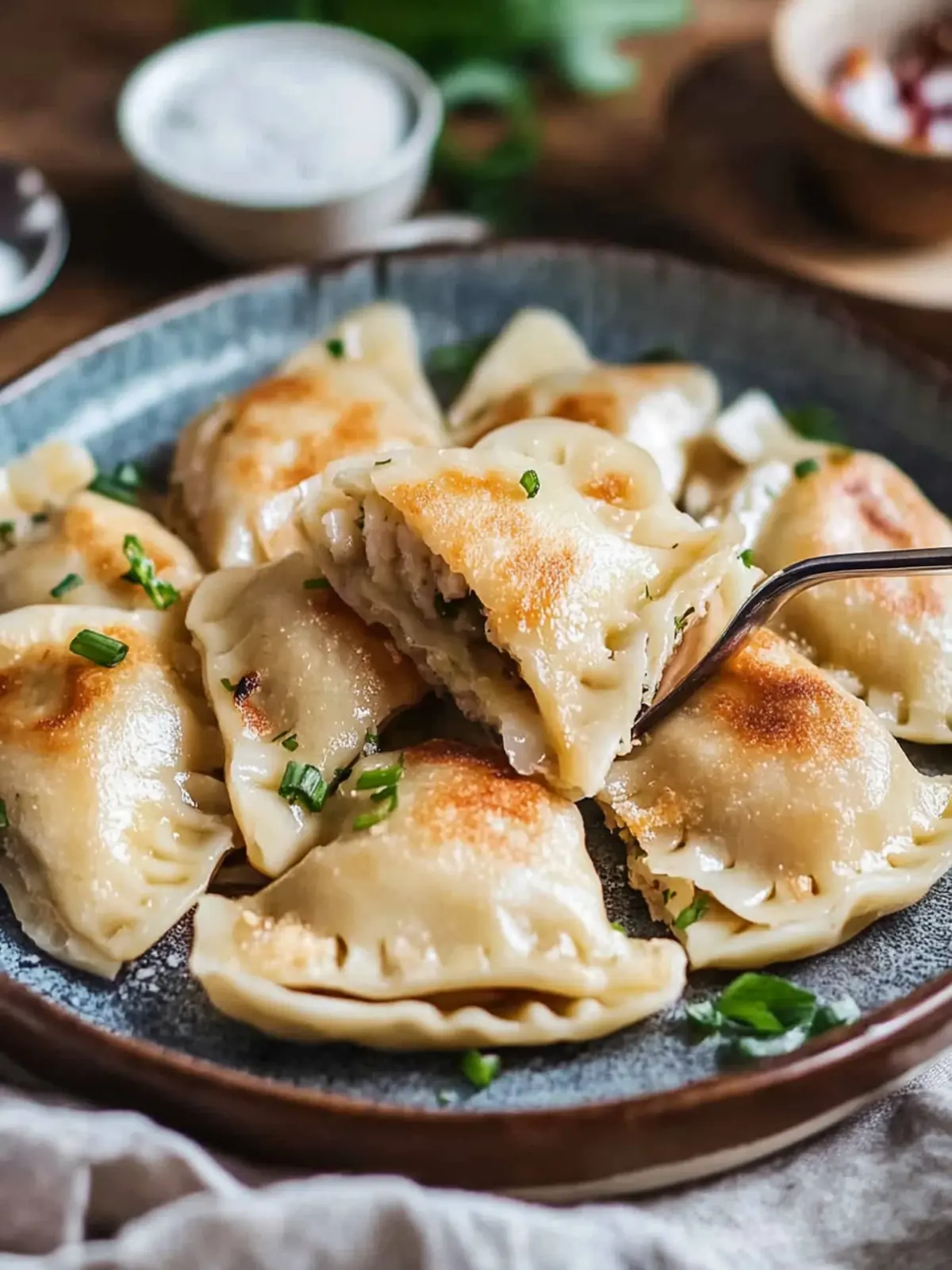 Einfache vegane Pierogi