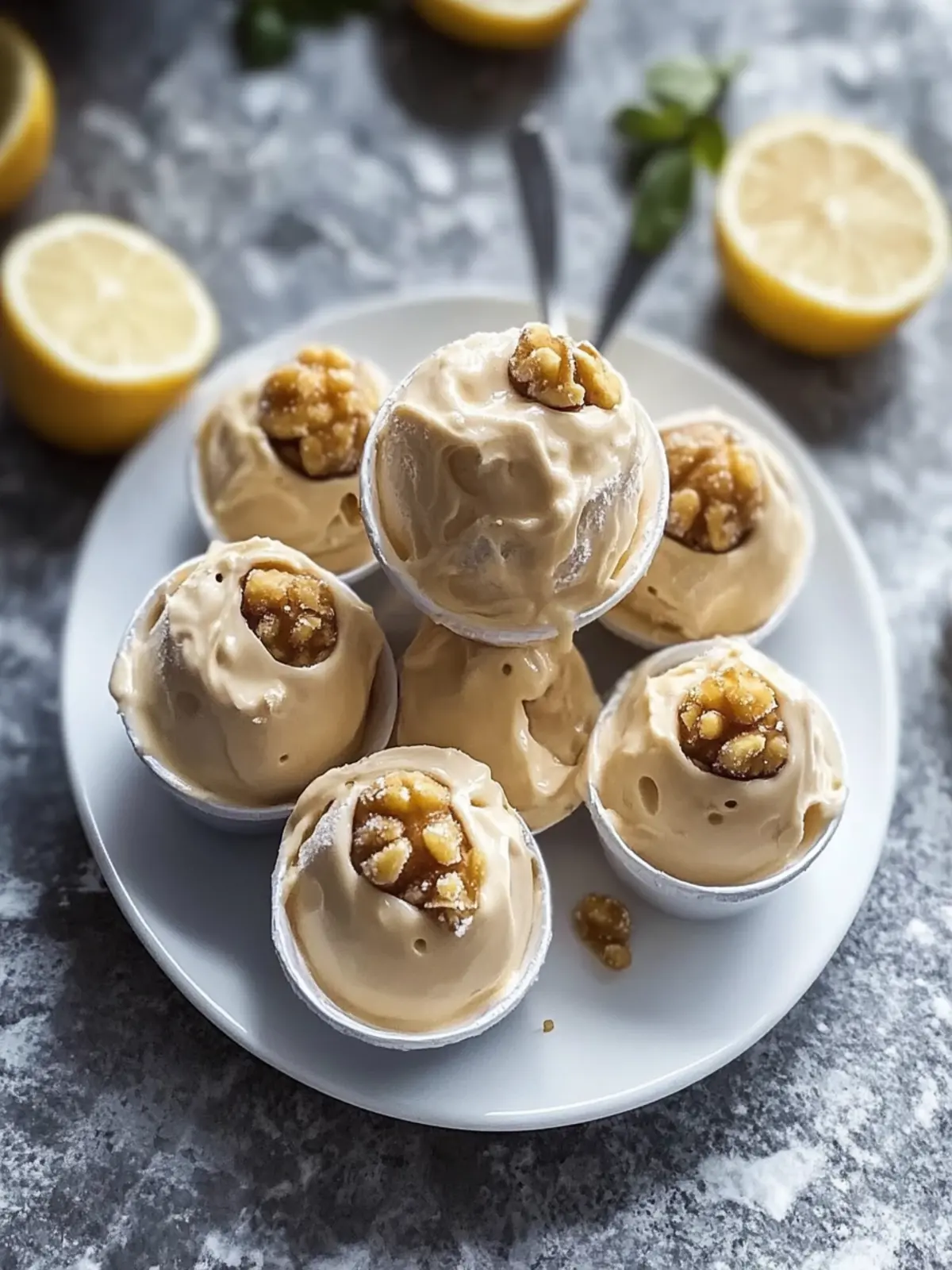 Gefrorene griechische Joghurt-Erdnussbutterbissen für guilt-free Snacks 2 Gefrorene griechische Joghurt-Erdnussbutterbissen