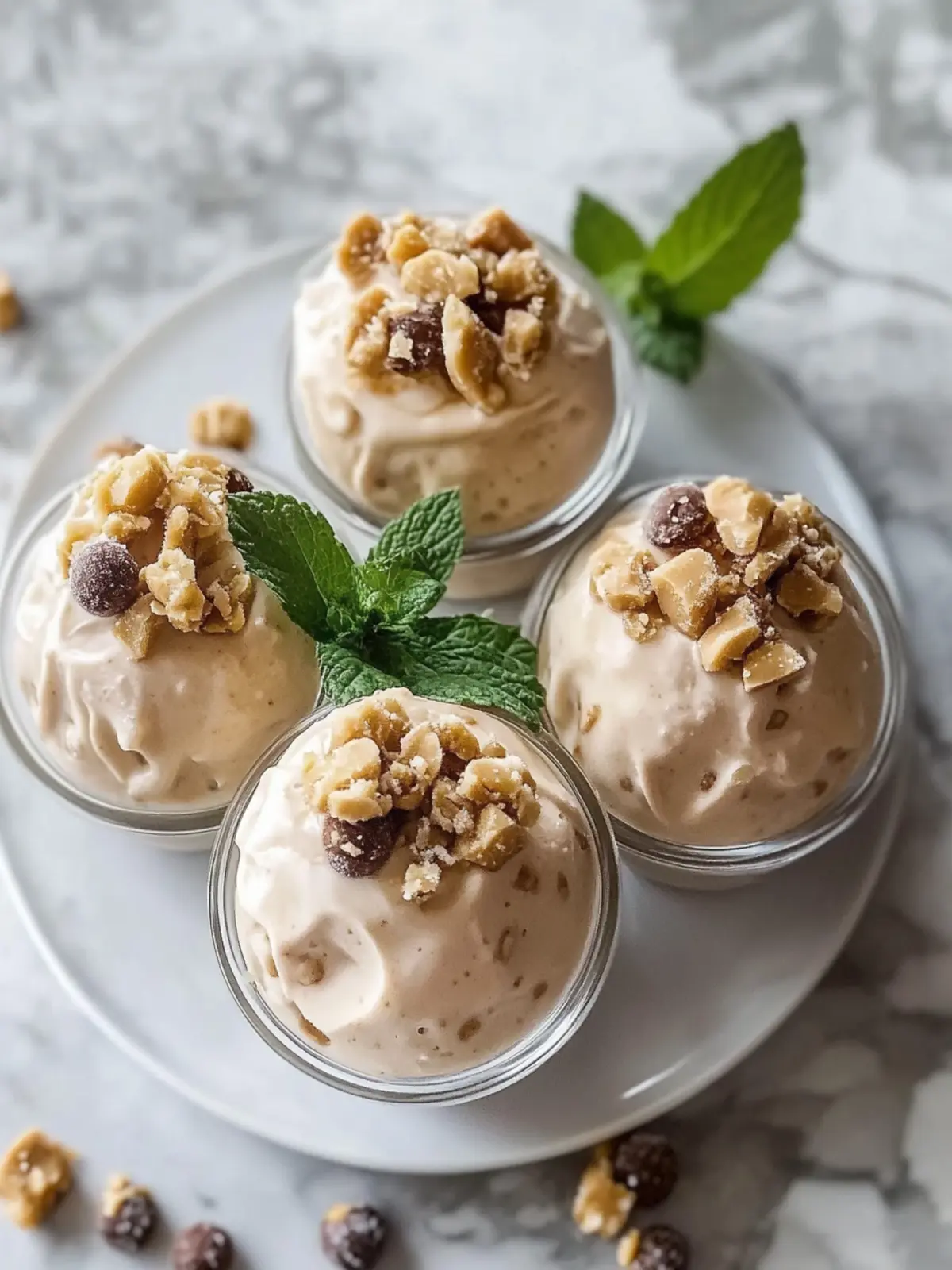 Gefrorene griechische Joghurt-Erdnussbutterbissen für guilt-free Snacks 5 Gefrorene griechische Joghurt-Erdnussbutterbissen