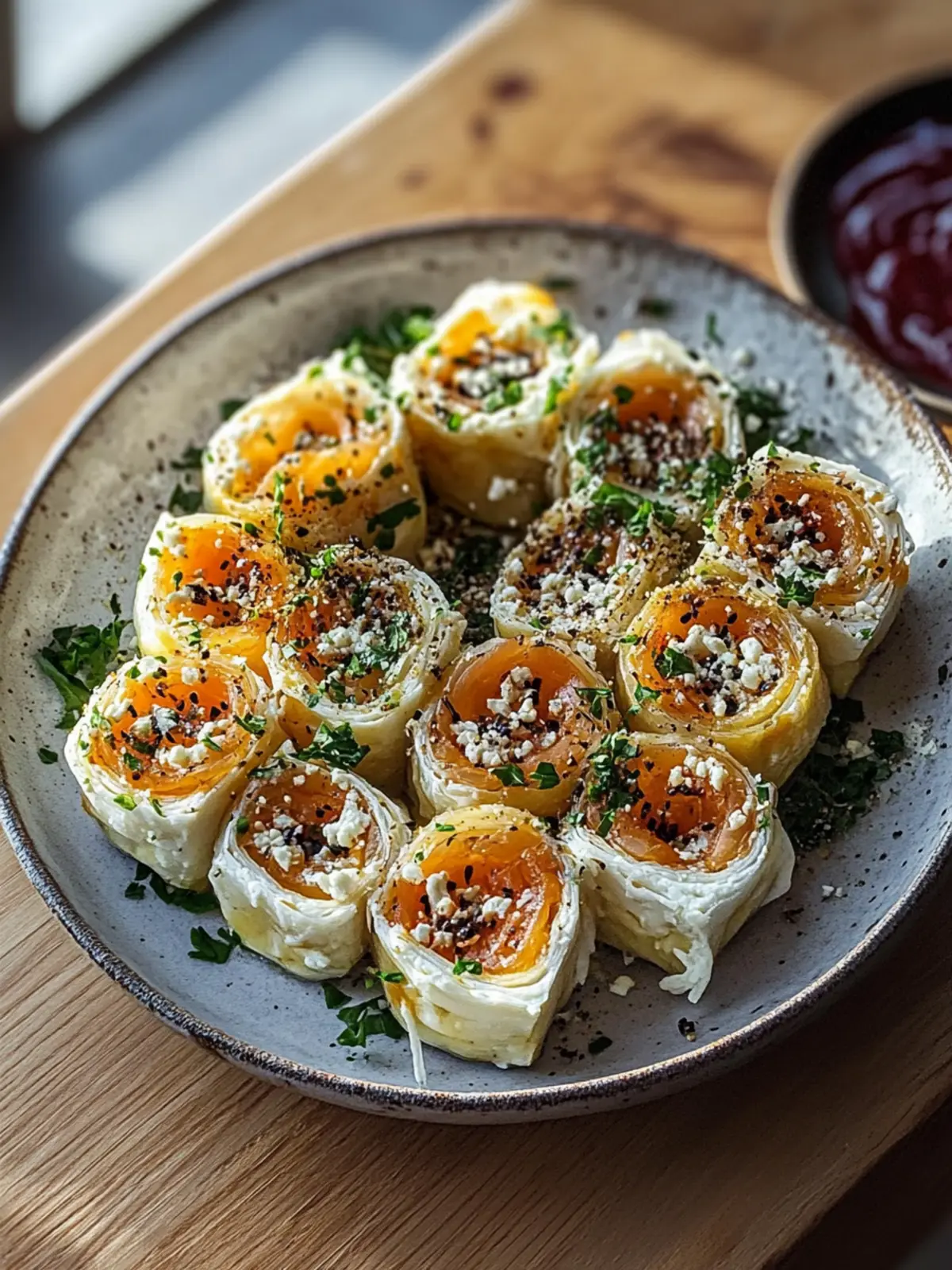 Crispy Feta Röllchen Ofen mit süßem Chili-Honig zaubern 4 Feta Röllchen Ofen