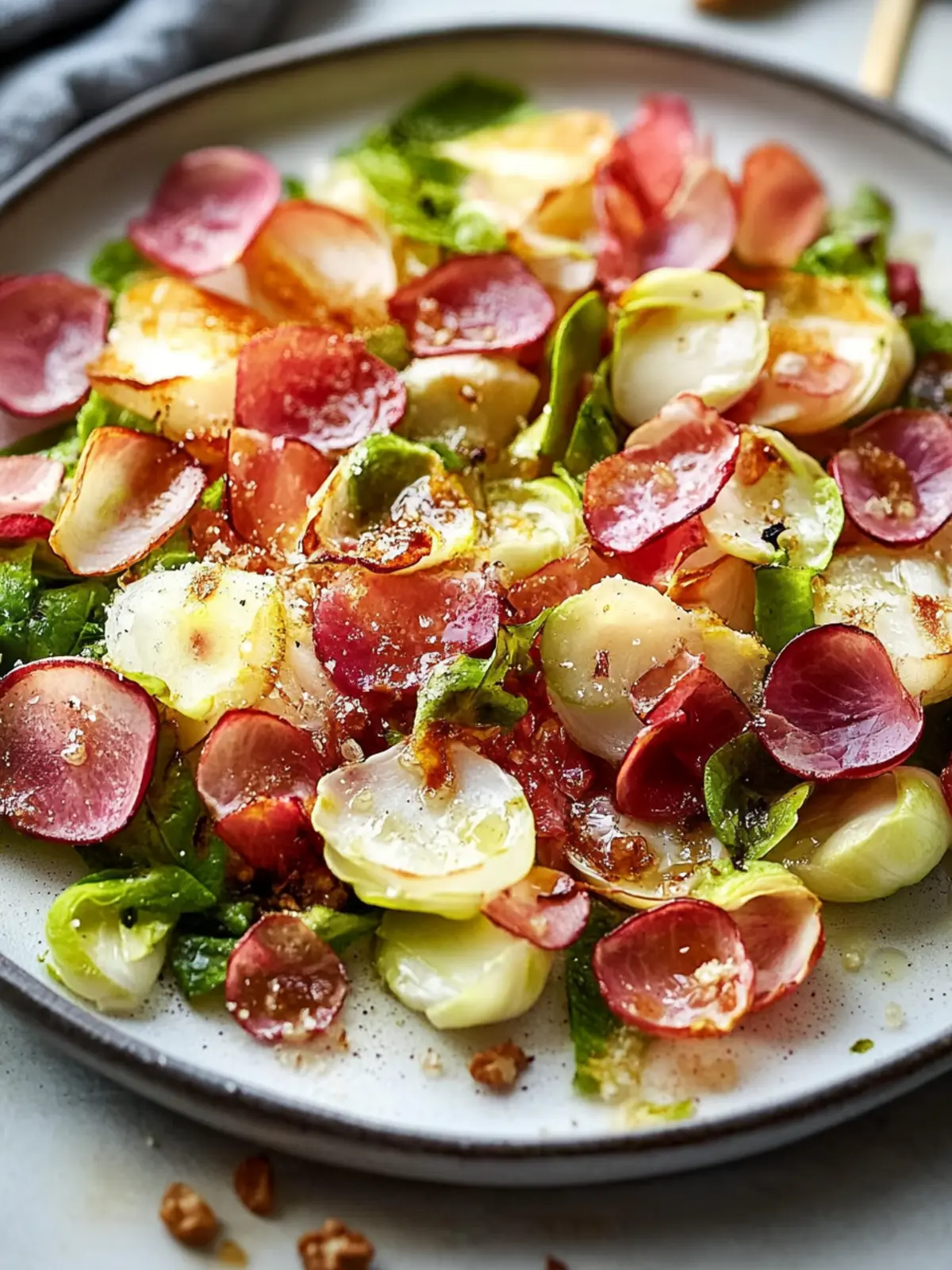 Beste honigglasierte geröstete Rosenkohl mit Speck