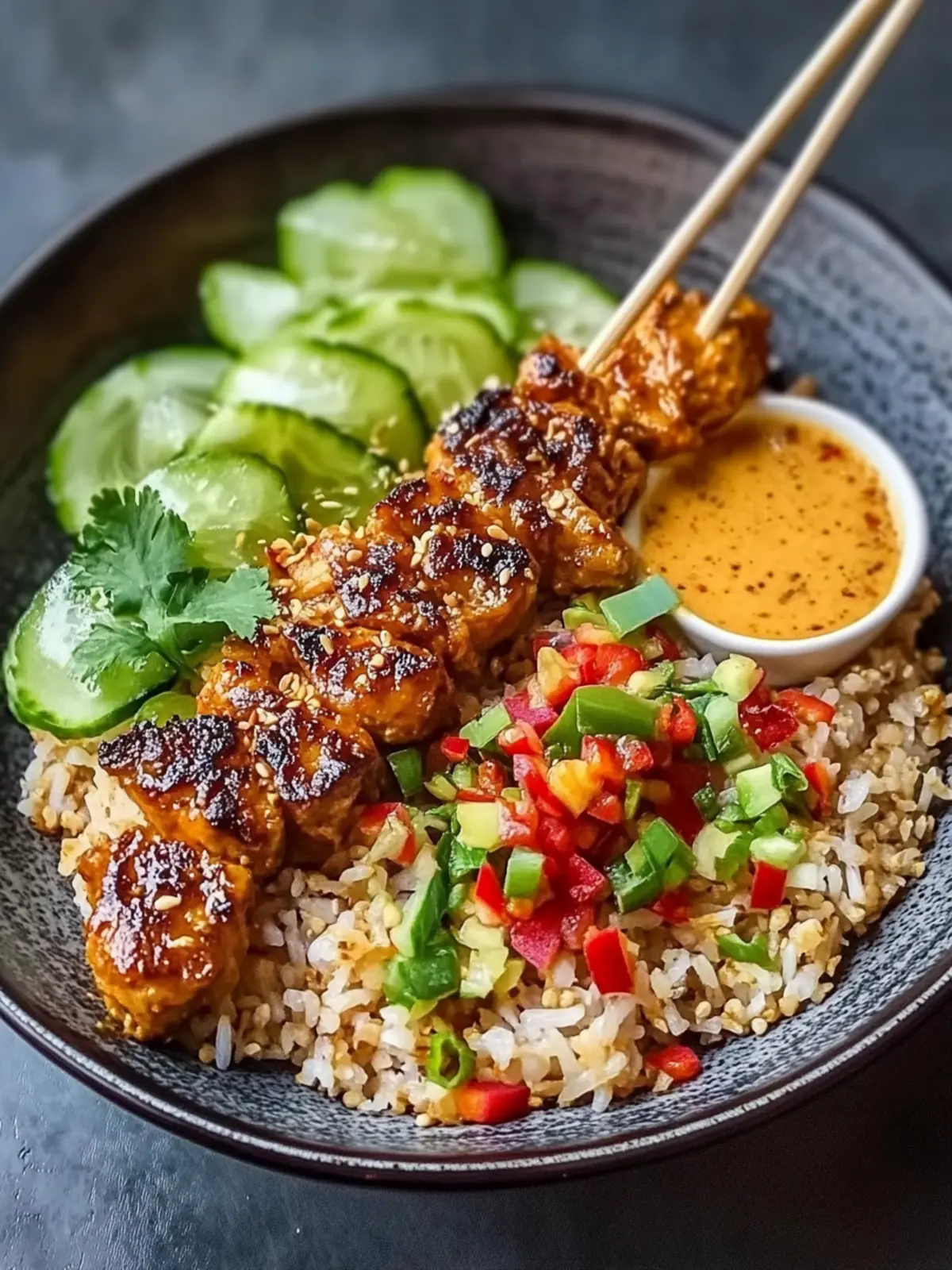 Crispy Satay Reis Salat – Frisch, gesund und voller Crunch 4 Crispy Satay Reis Salat