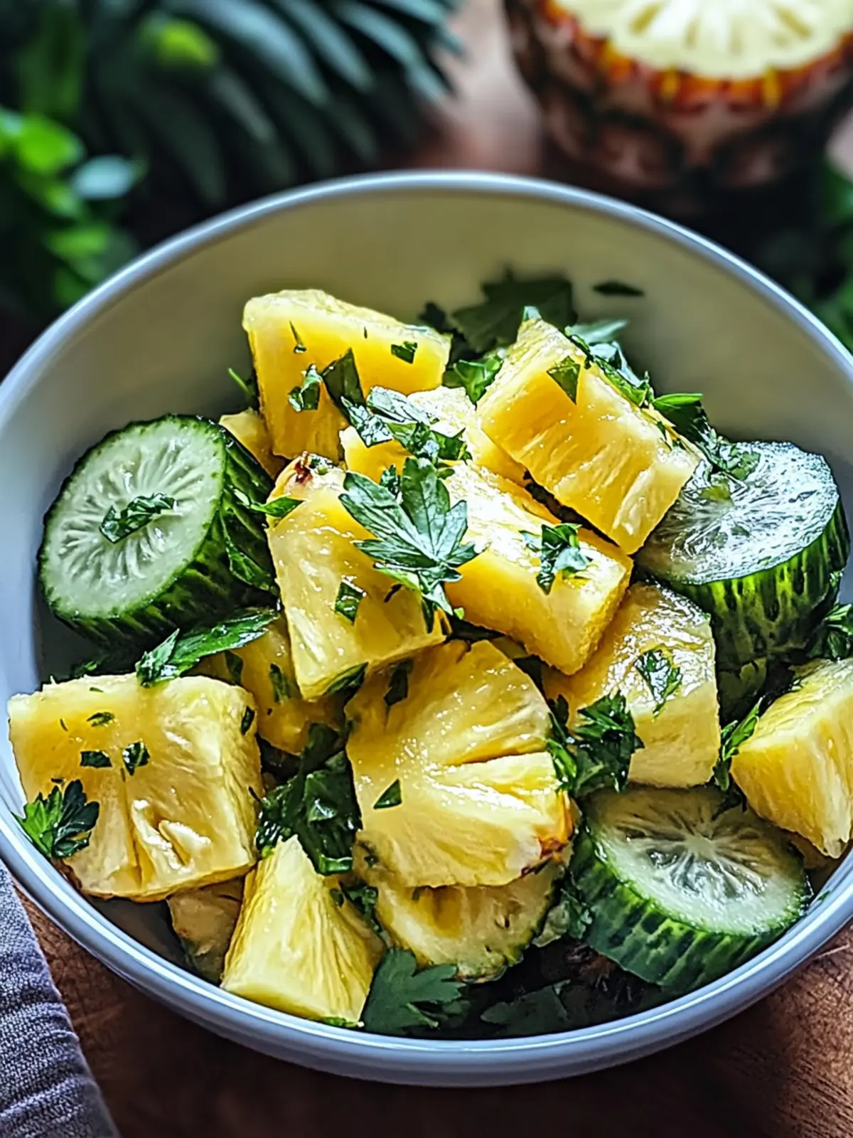 Erfrischender Ananas-Gurken-Salat für heiße Sommertage 4 Erfrischender Ananas-Gurken-Salat