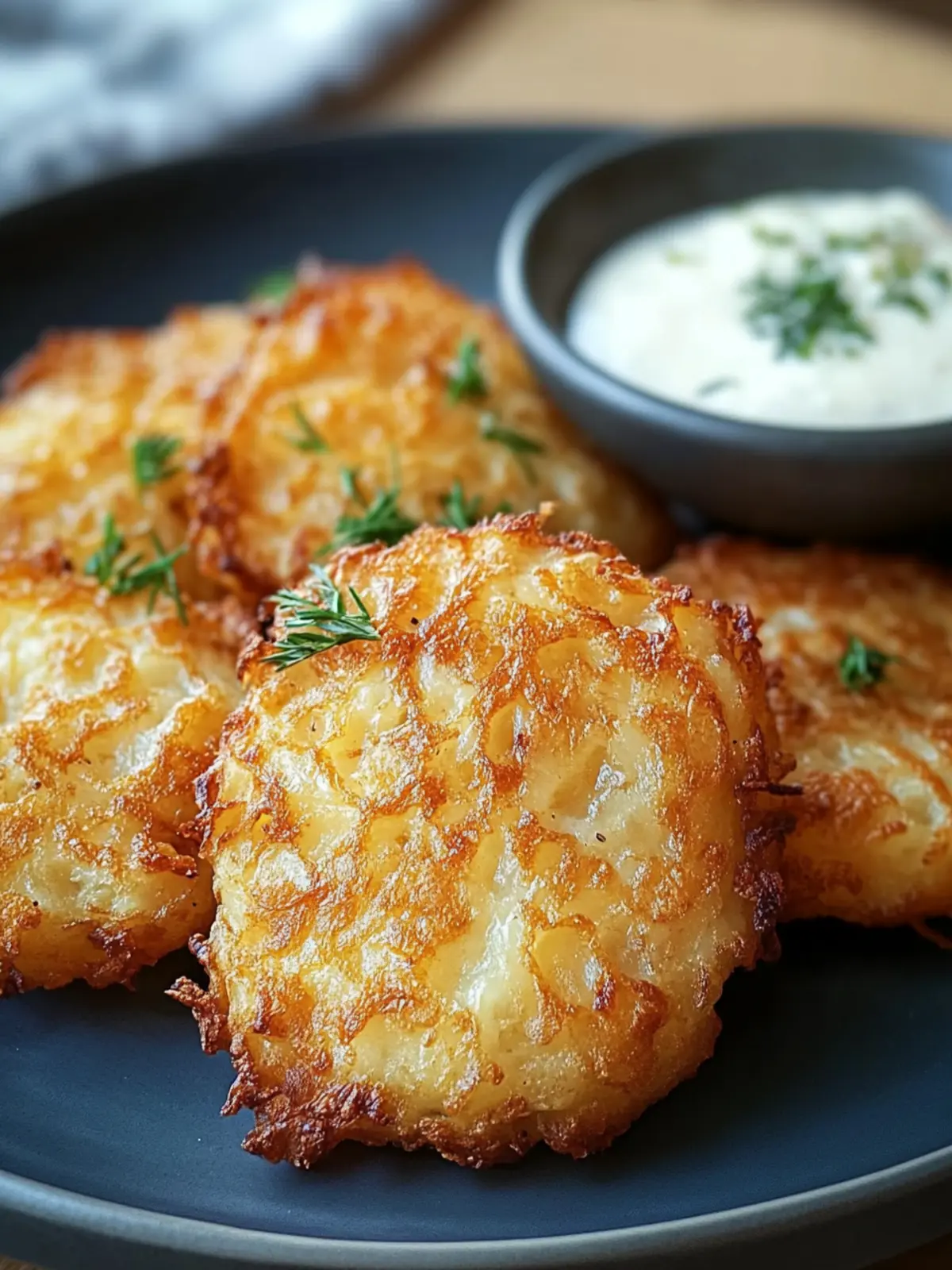 Leckere Kartoffelpuffer ohne Öl aus der Heißluftfritteuse 4 Kartoffelpuffer ohne Öl aus der Heißluftfritteuse