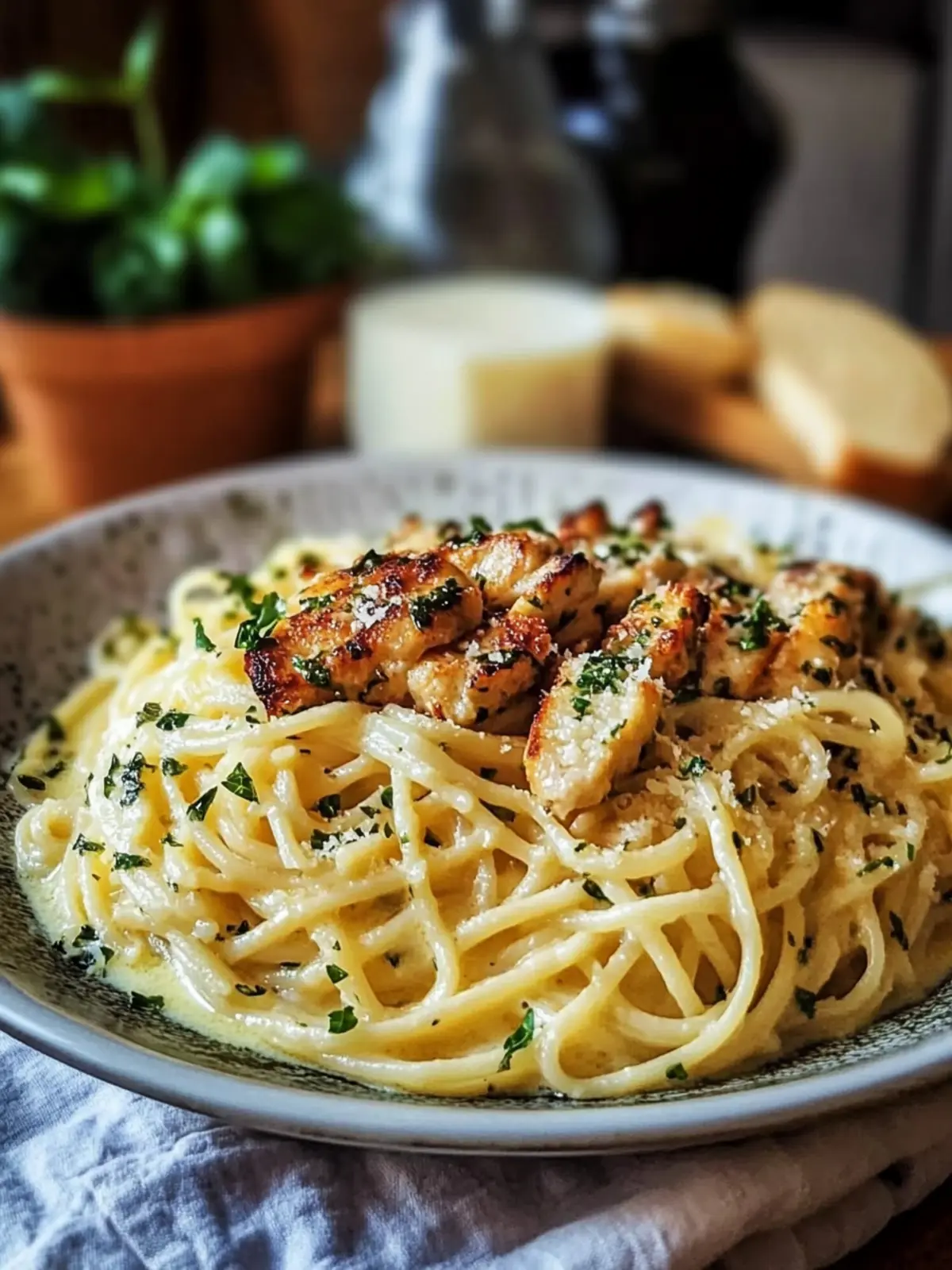 Knoblauchbutterhähnchen und samtige Parmesan-Linguine für Genießer 3 Knoblauchbutterhähnchen und samtige Parmesan-Linguine