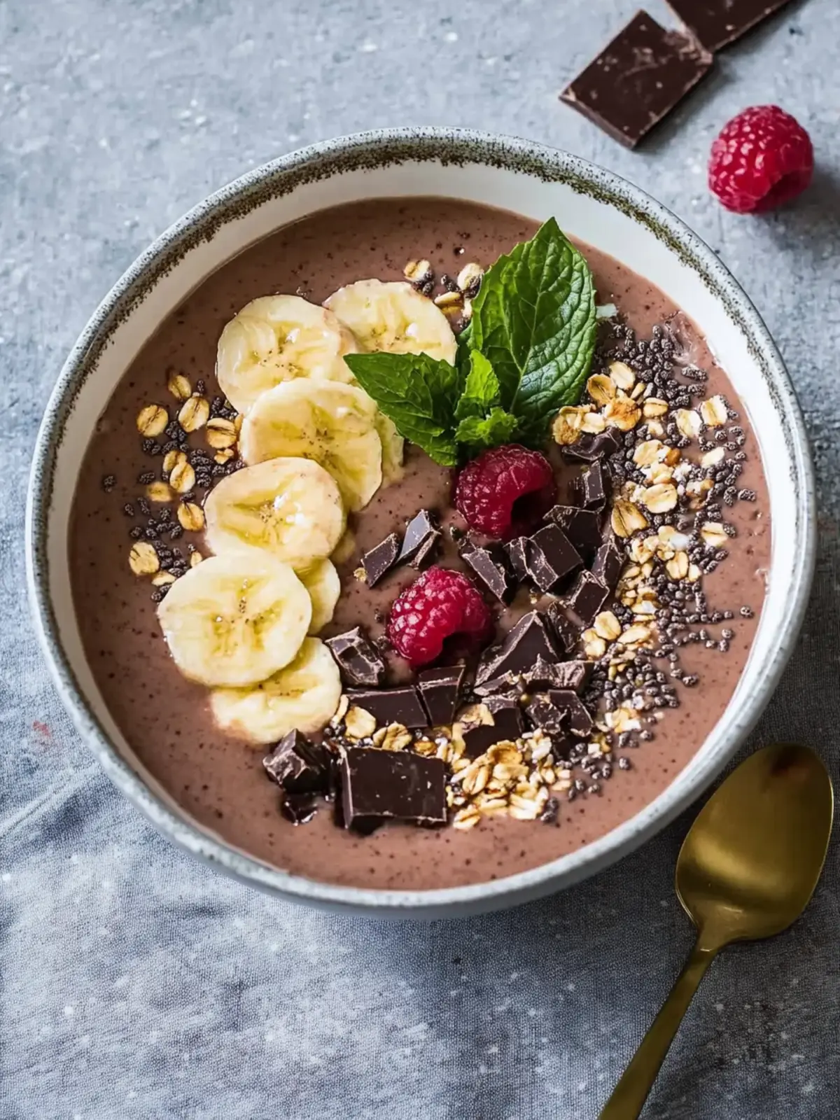 Veganer Tahini Schokoladen Smoothie Bowl für gesunde Genießer 3 Veganer Tahini Schokoladen Smoothie Bowl