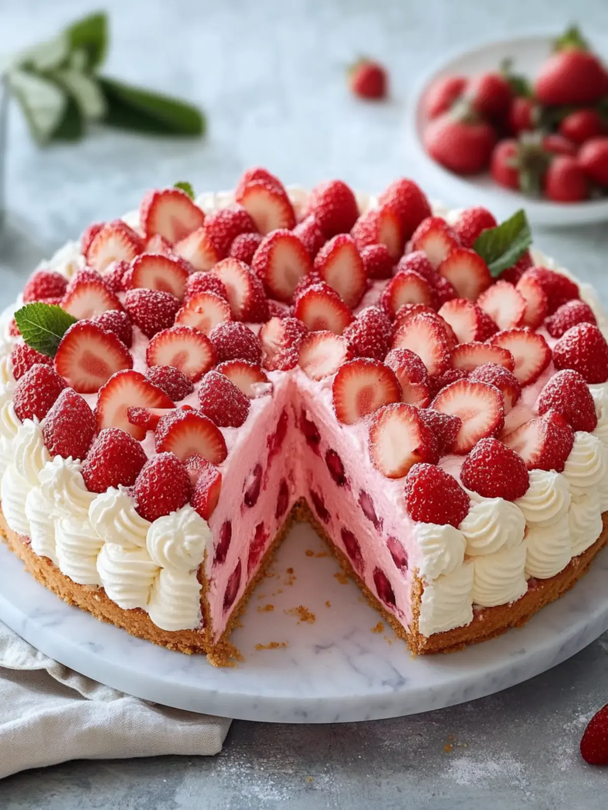 Saftiger Erdbeerkuchen mit cremigem Frosting für Genießer 5 Erdbeerkuchen